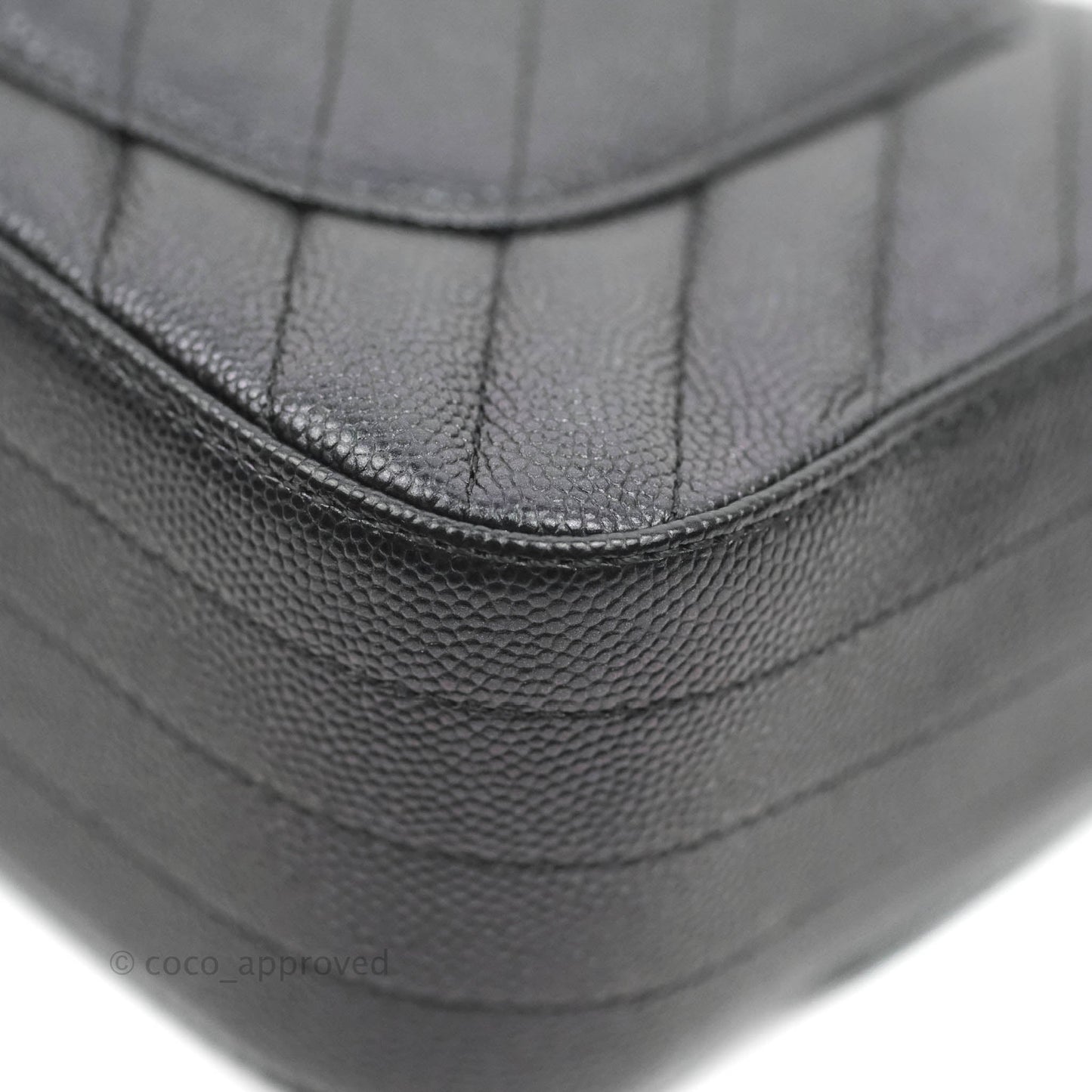 Chanel Chevron Mini Rectangular Flap Iridescent Black Caviar Ruthenium Hardware 17B