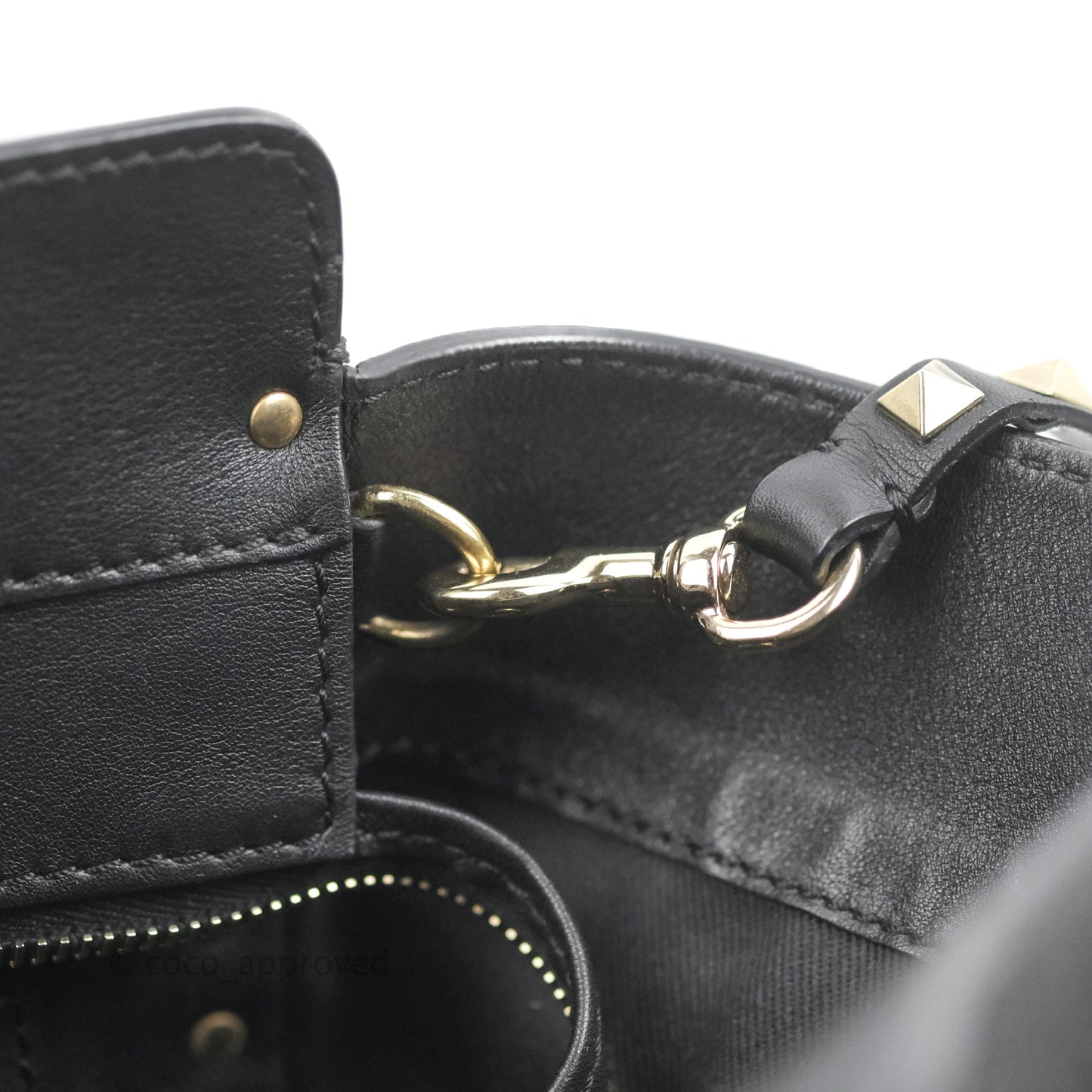 Valentino Garavani Small Rockstud Bag Black Calfskin