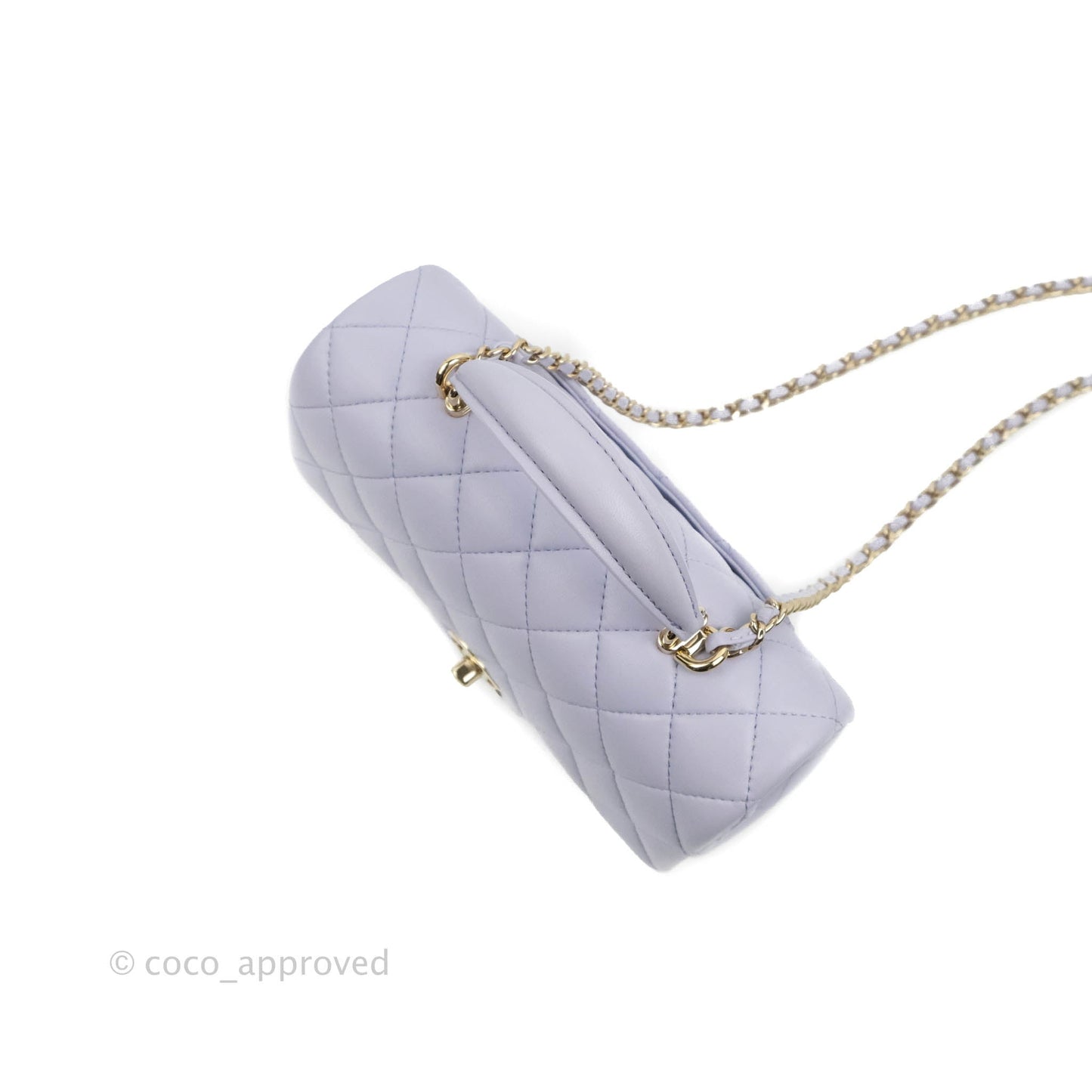Chanel Top Handle Mini Rectangular Flap Bag Lilac Lambskin Gold Hardware