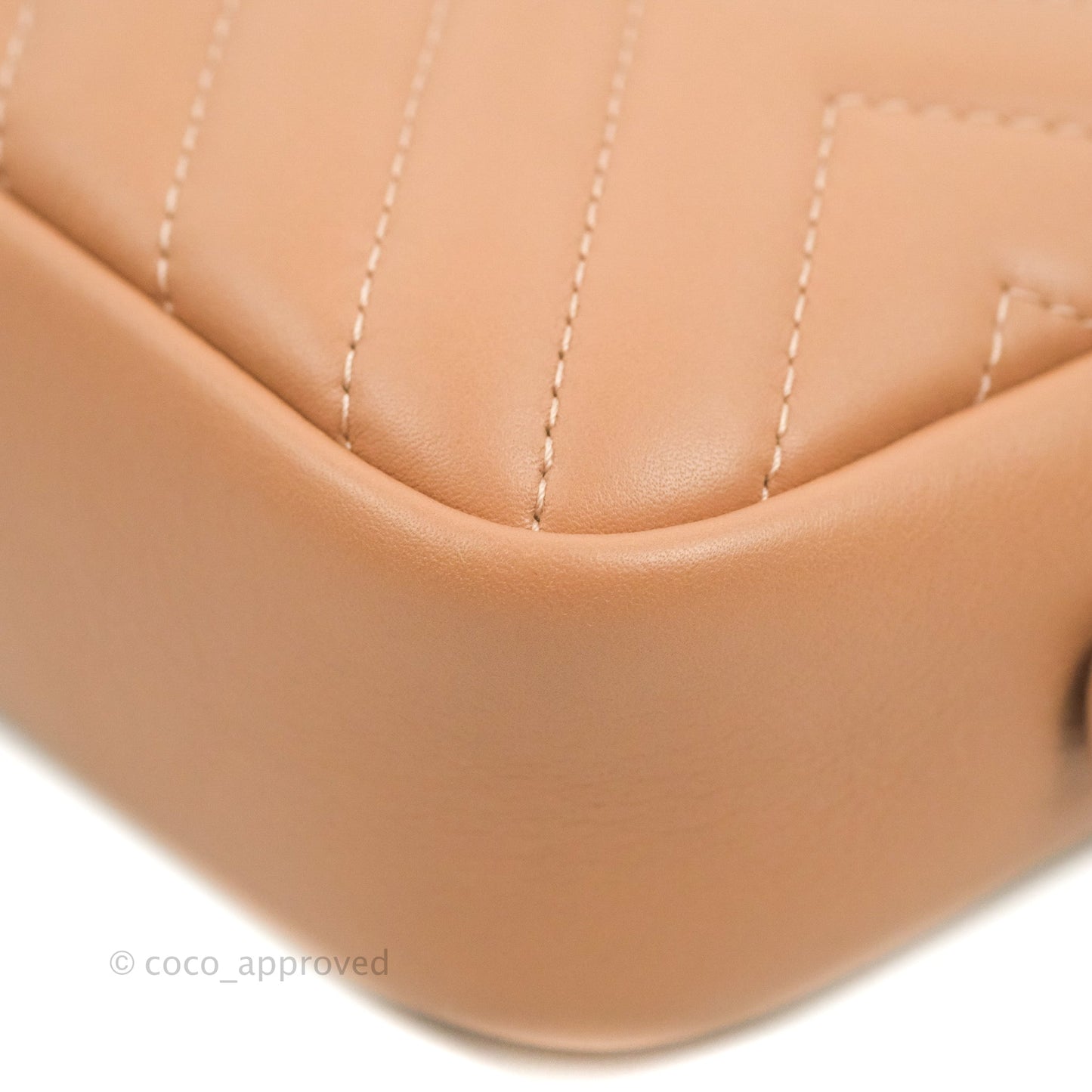 Chanel Chevron Camera Case Calfskin Dark Beige