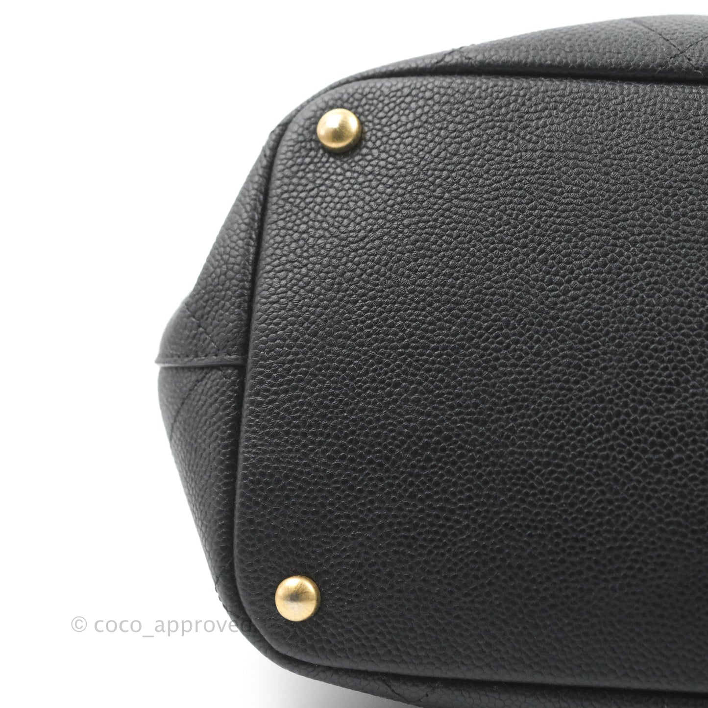 Chanel Quilted Shopping Tote Black Caviar Aged Gold Hardware 18C