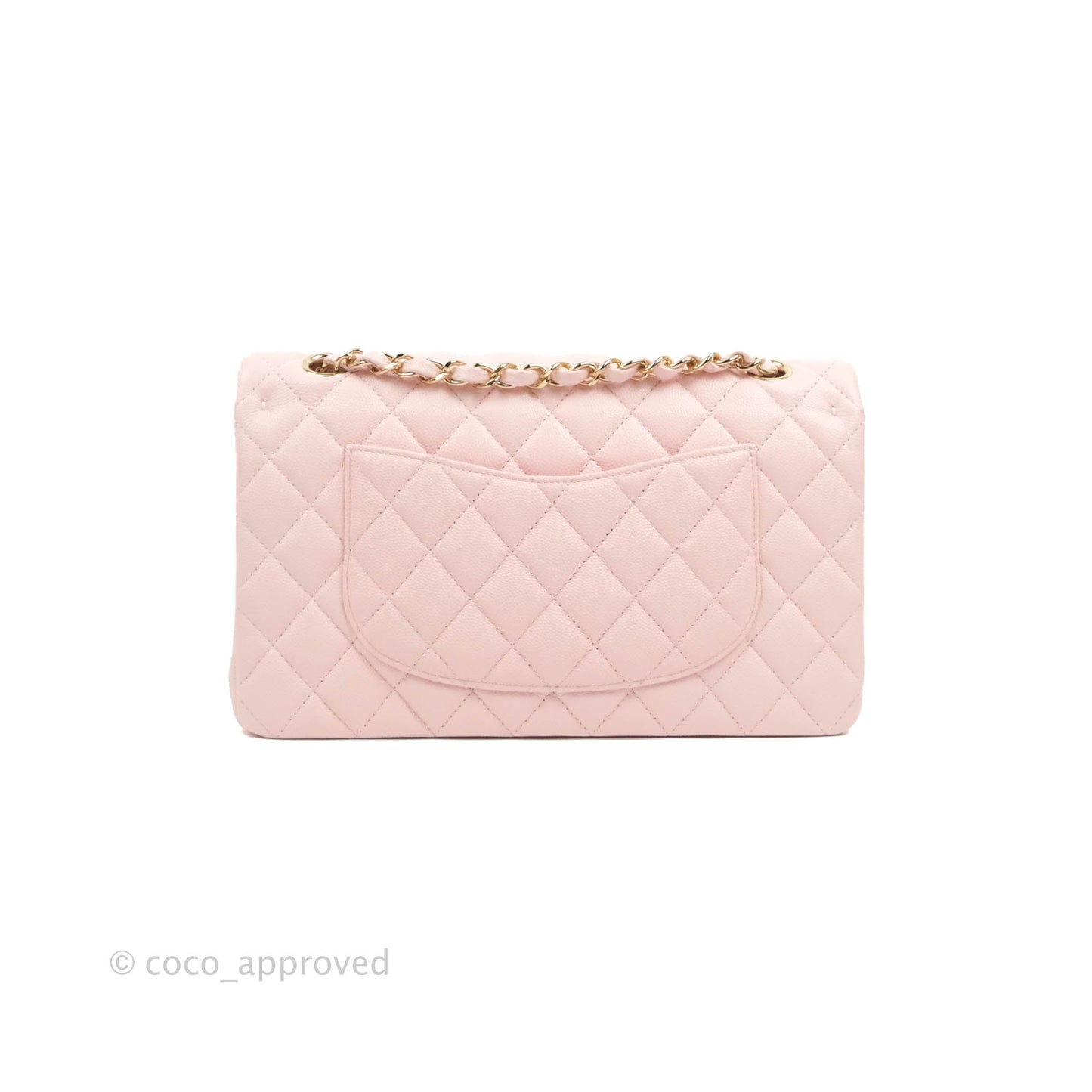 Chanel Classic M/L Medium Flap Quilted Pink Caviar Gold Hardware 22S