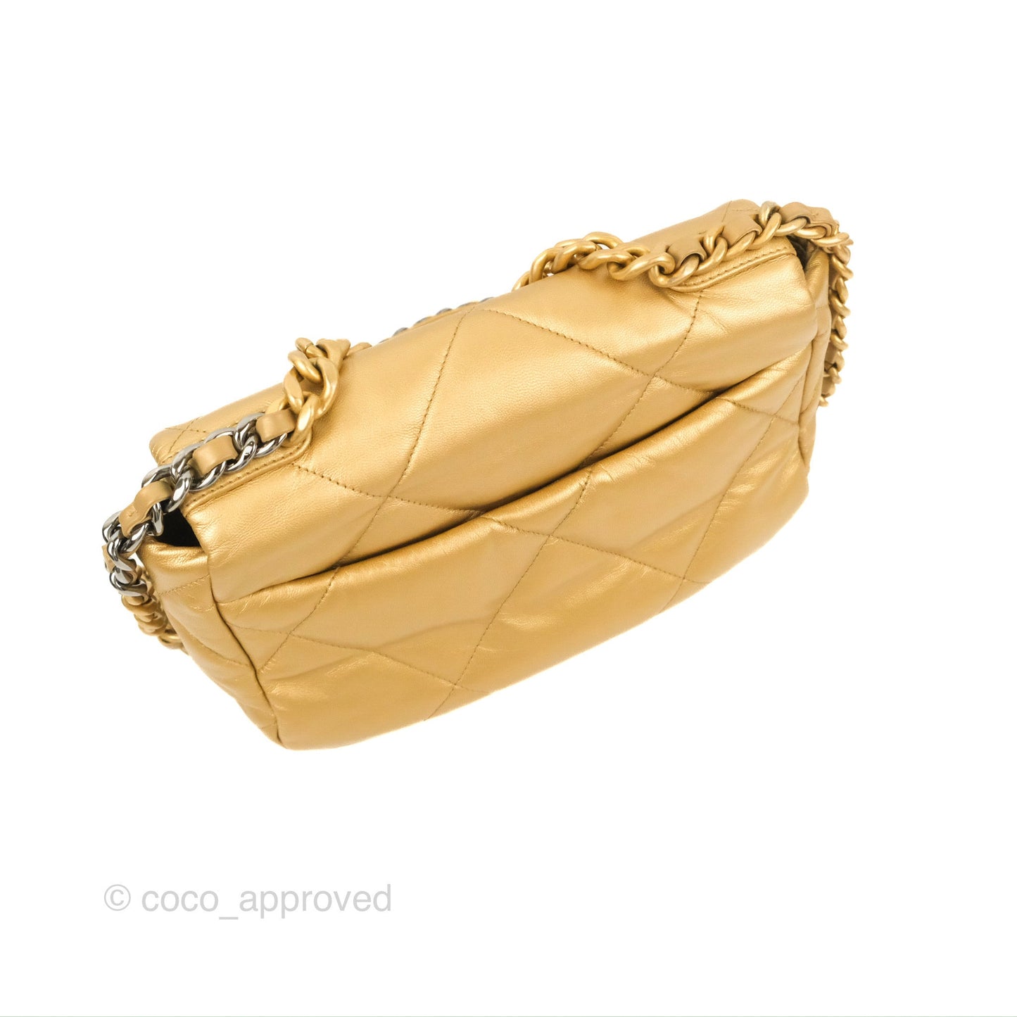 Chanel 19 Small Metallic Gold Lambskin Mixed Hardware