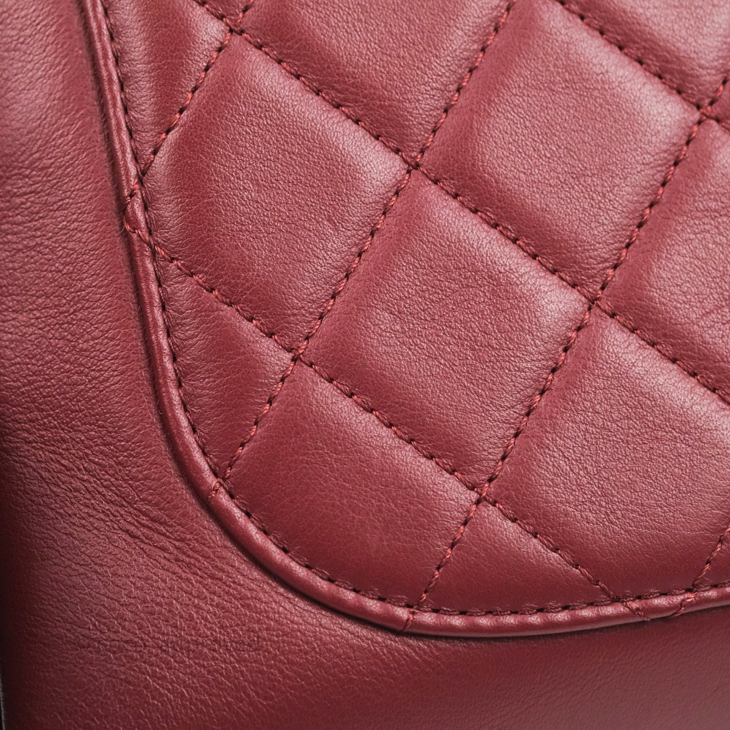 Chanel Flap Bag Dark Red Calfskin Aged Gold Hardware