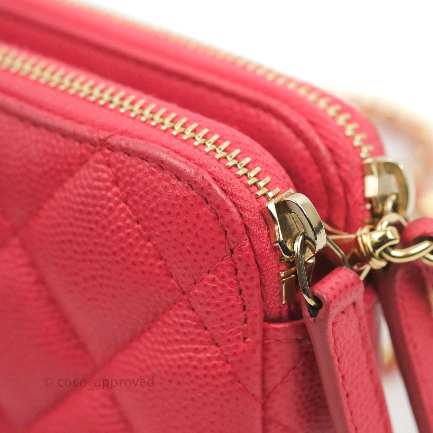 Chanel Quilted Clutch With Chain Pink Caviar Gold Hardware