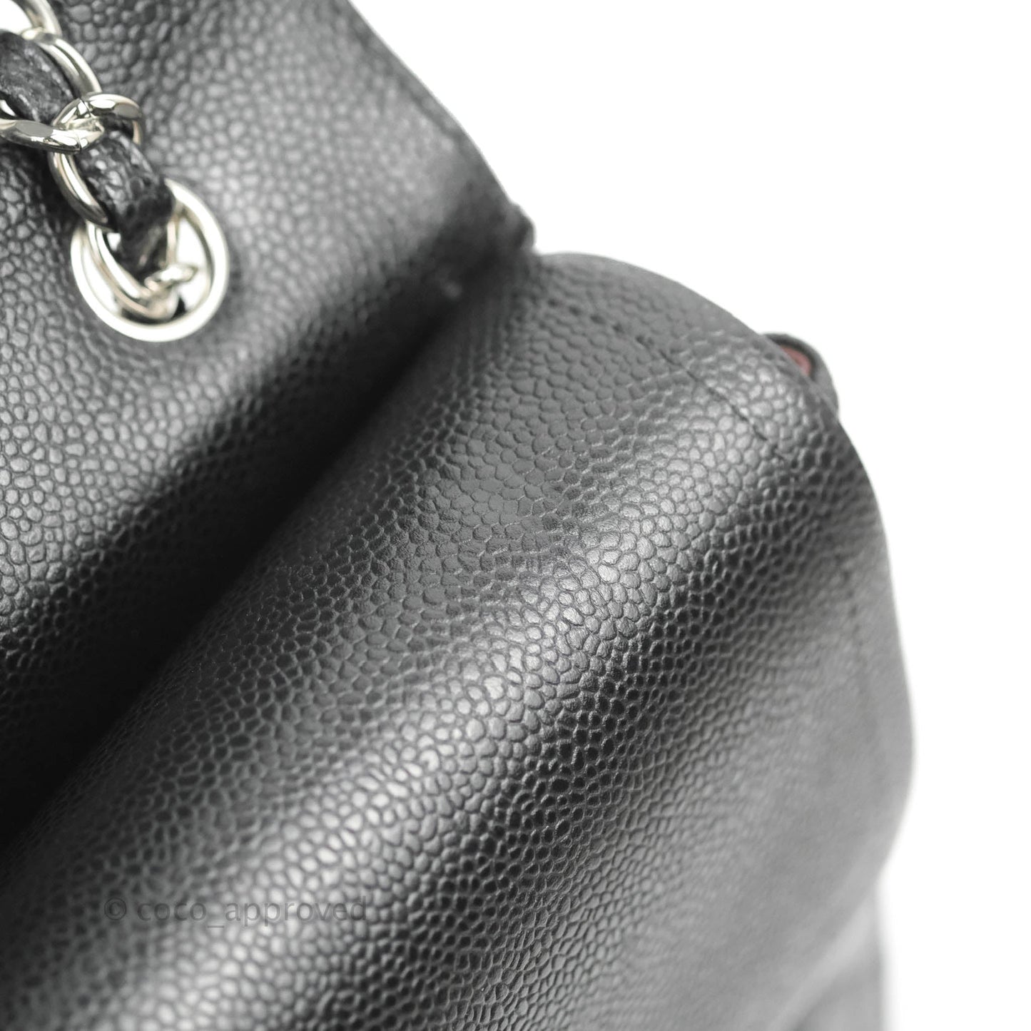 Chanel Quilted Maxi Double Flap Black Caviar Silver Hardware