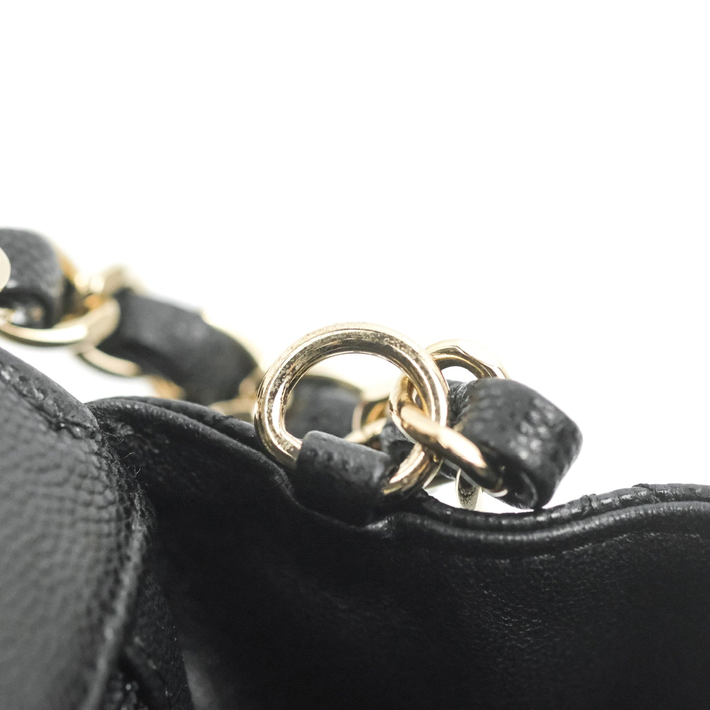Chanel Quilted Mini Rectangular Flap Black Caviar Light Gold Hardware 17C