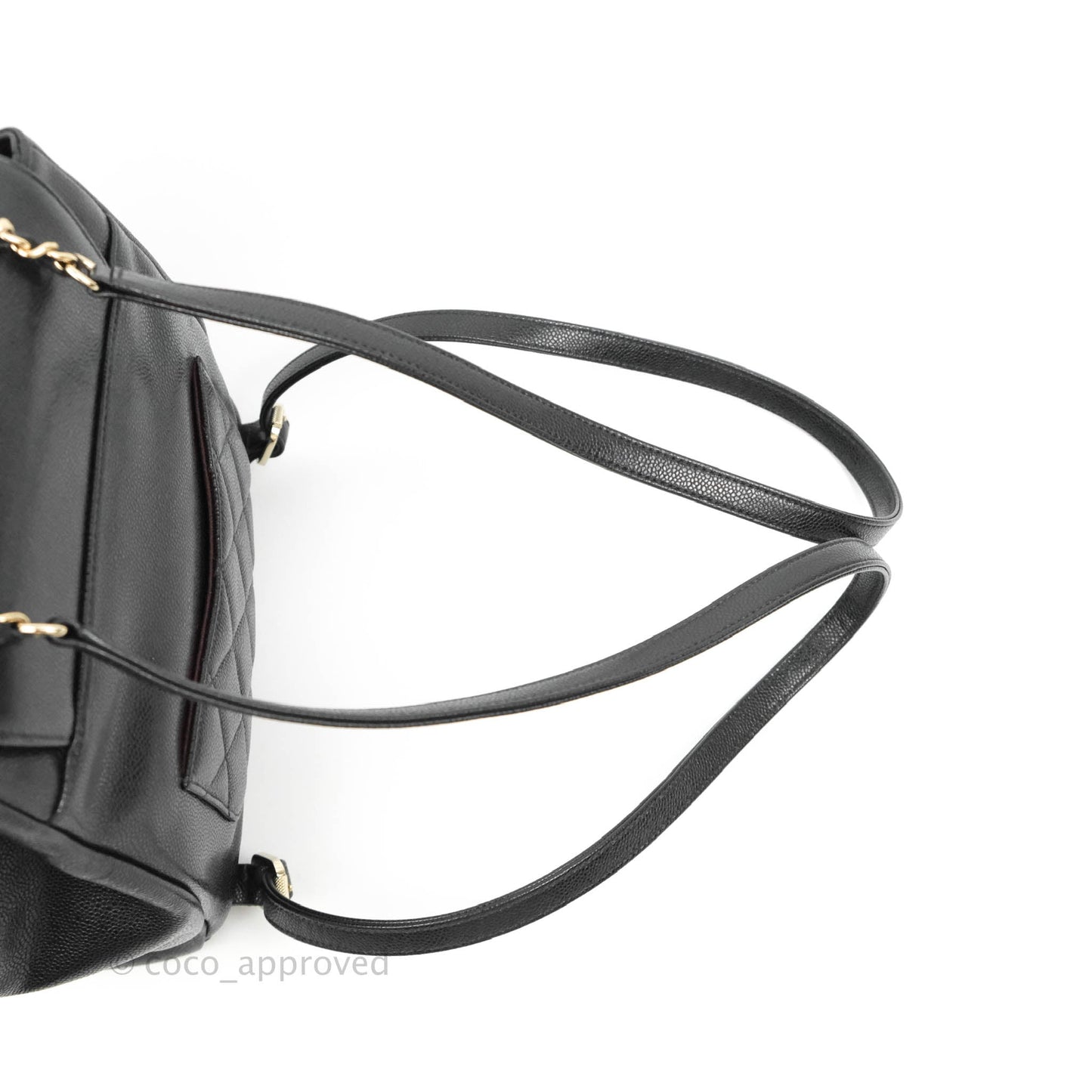 Chanel Quilted Business Affinity Backpack Black Caviar Light Gold Hardware