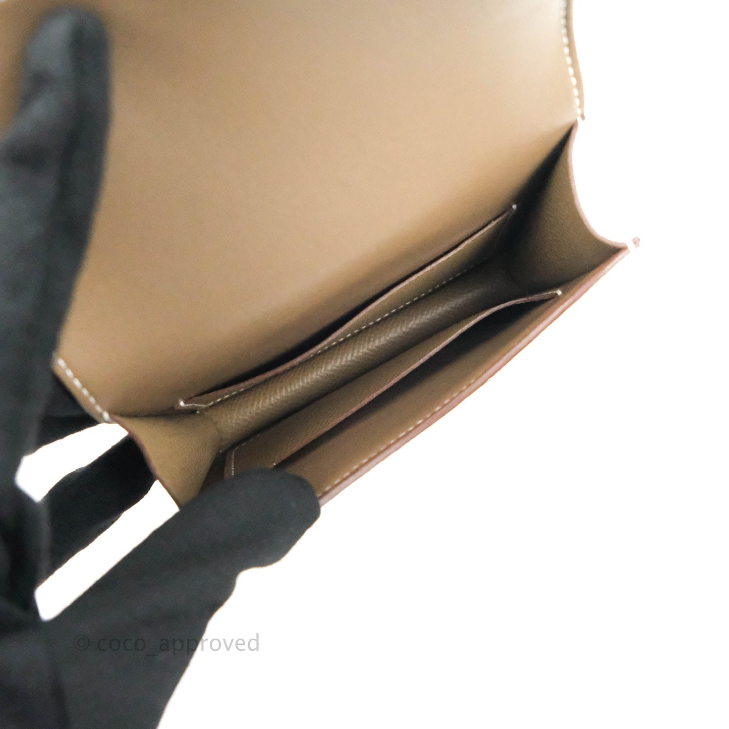 Hermès Constance Slim Wallet Etoupe Epsom Palladium Hardware