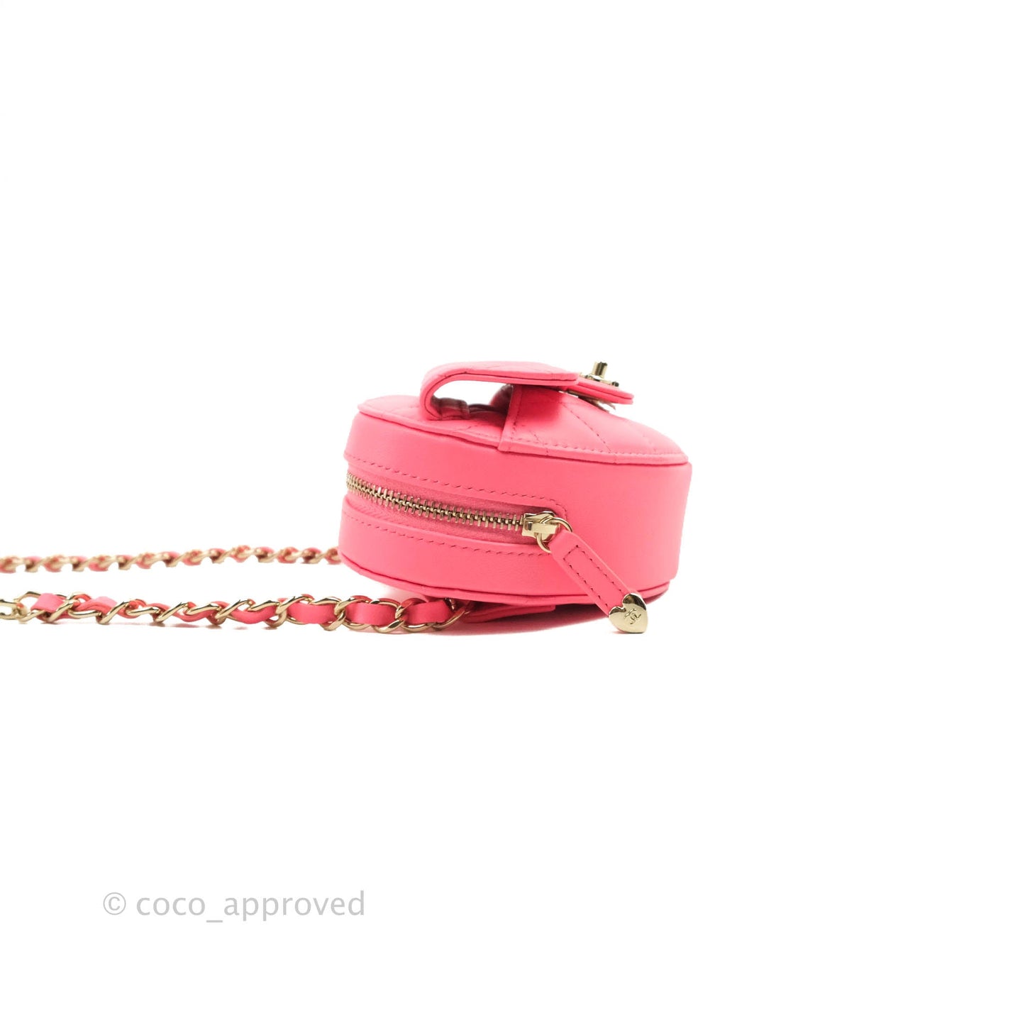 Chanel Mini Heart Belt Bag Pink Lambskin Gold Hardware 22S