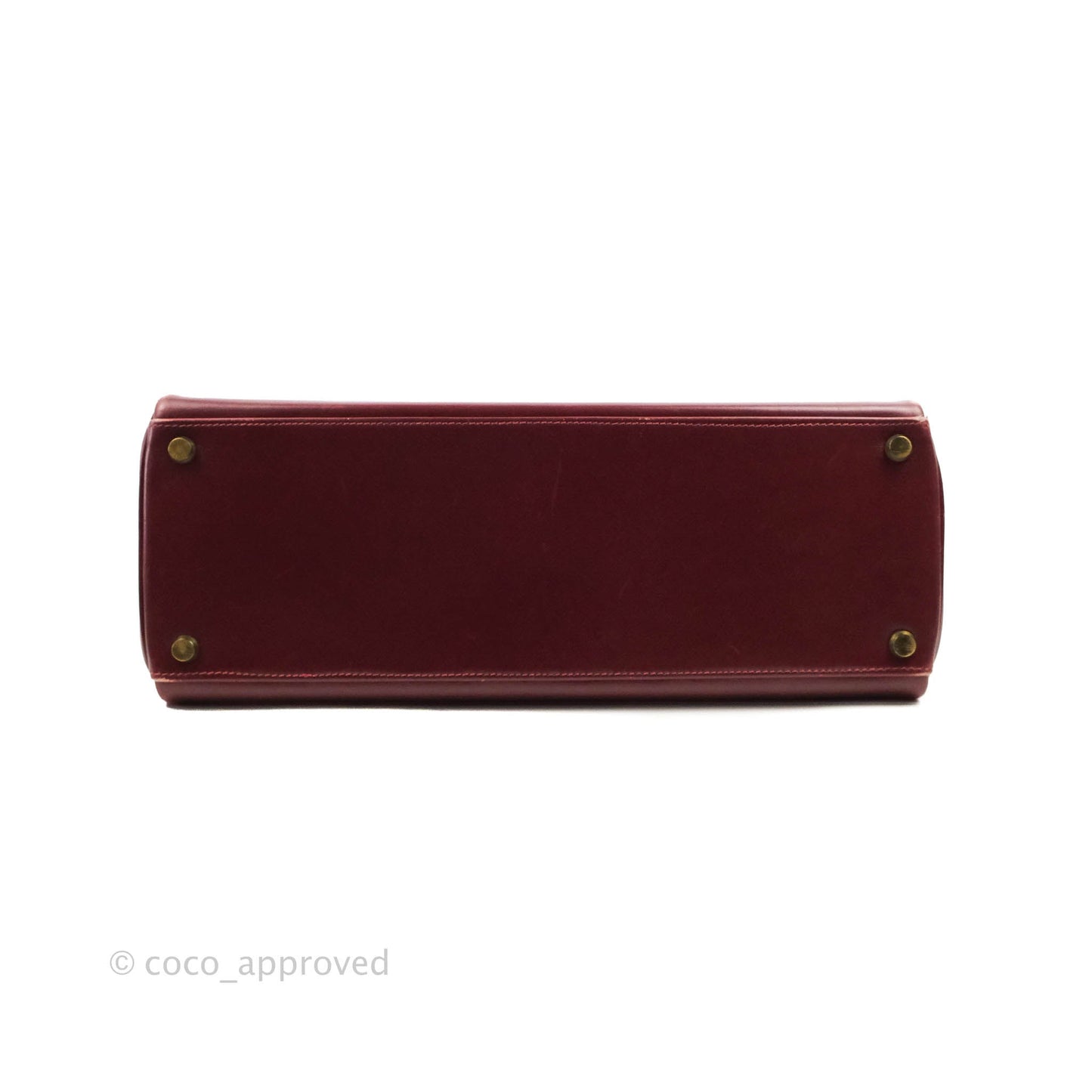 Hermès Vintage Kelly Retourne 32 Dark Red Gold Hardware