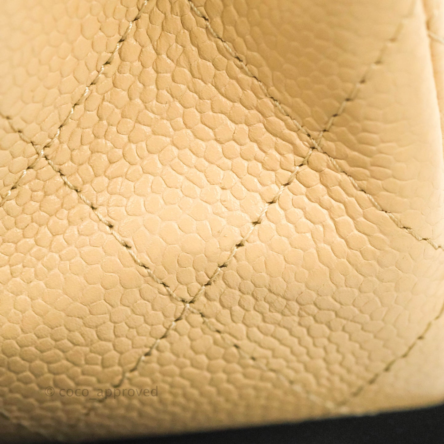 Chanel Classic M/L Medium Flap Quilted Beige Caviar Gold Hardware