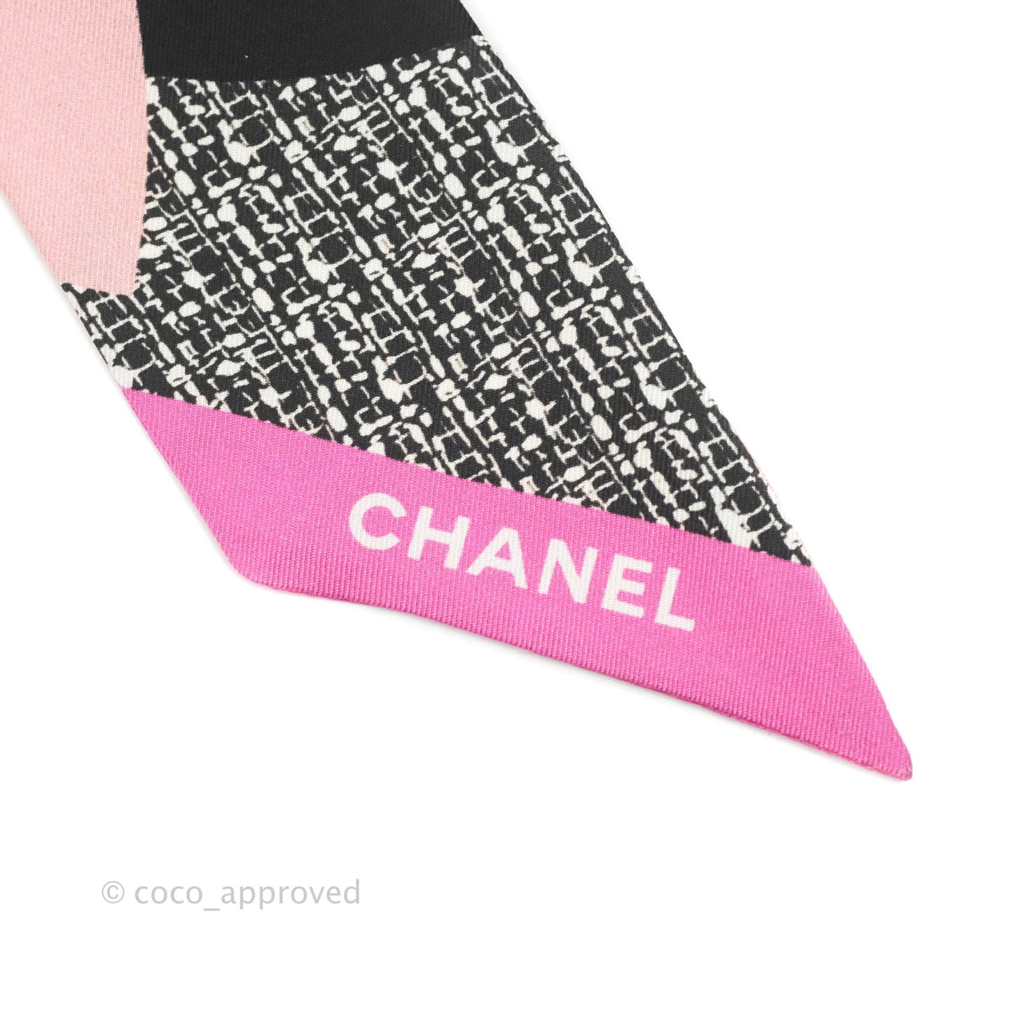 Chanel Silk Twilly in Tweed Print