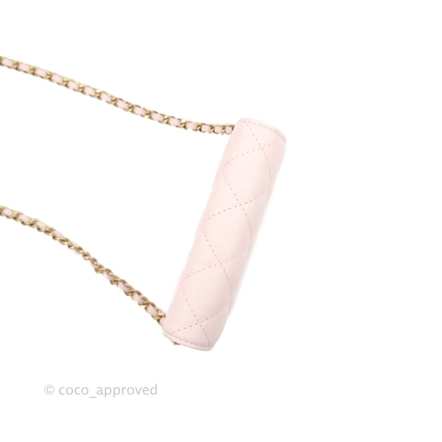 Chanel Mini Wallet With Chain Light Pink Caviar Gold Hardware