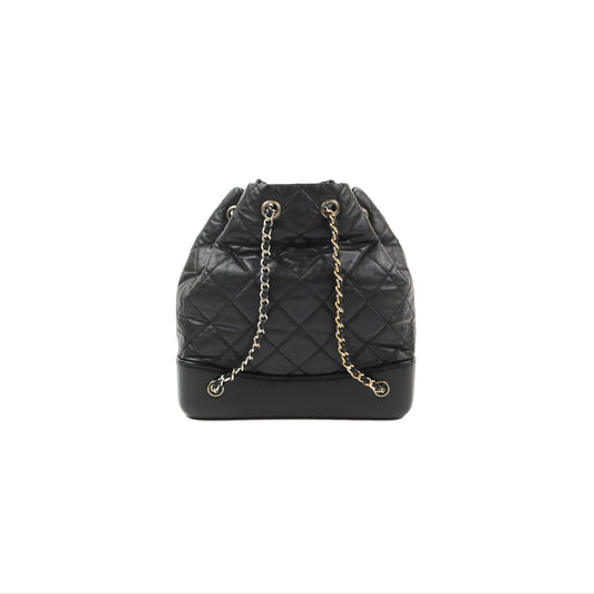 Chanel Small Gabrielle Backpack Black Aged Calfskin