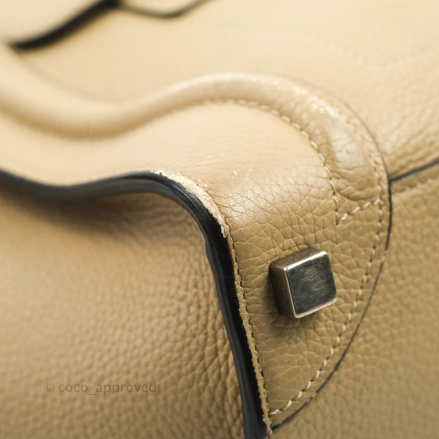 Celine Micro Luggage Handbag Dune Grained Calfskin