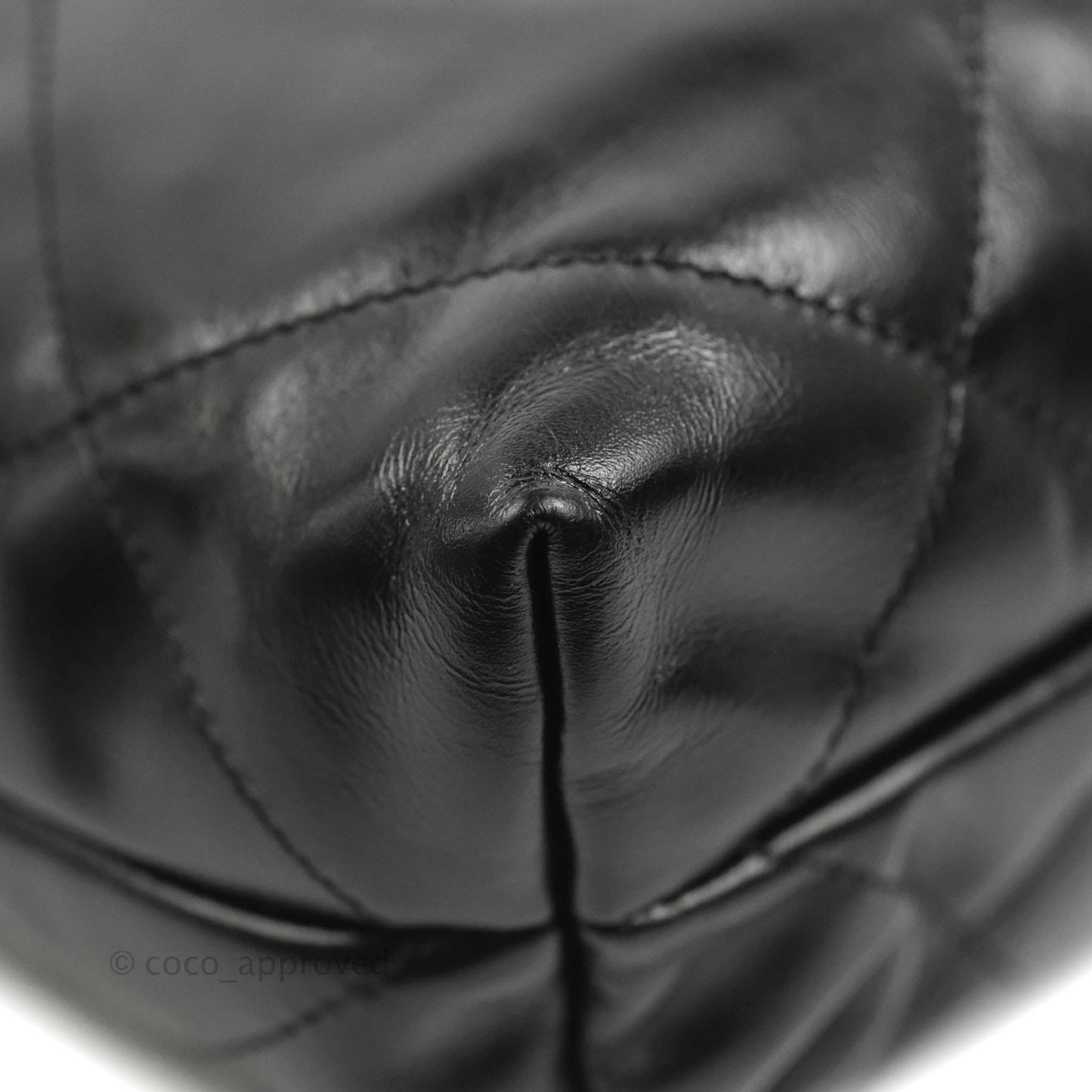 Chanel 22 Small Black Shiny Calfskin Aged Gold Hardware