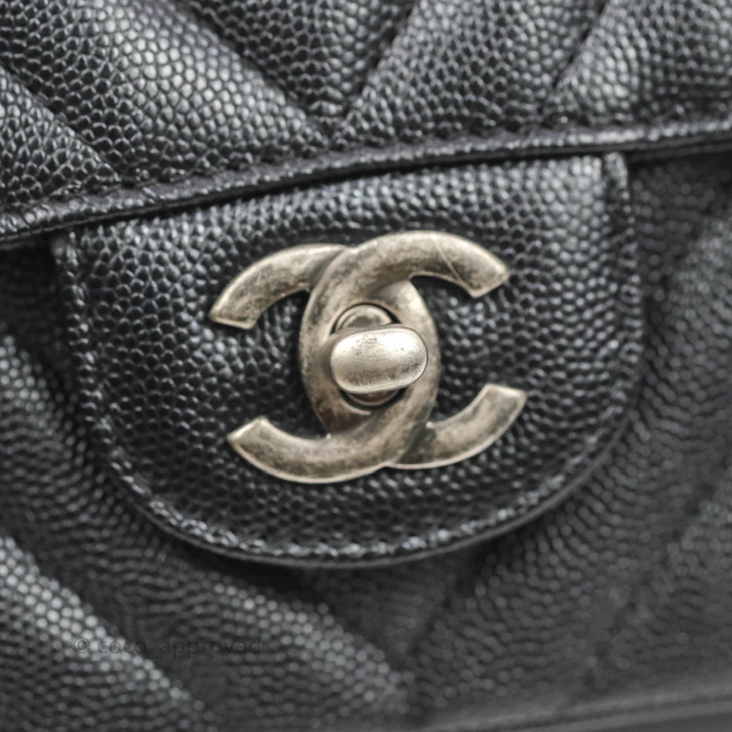 Chanel Chevron Mini Rectangular Flap Iridescent Black Caviar Ruthenium Hardware 17B