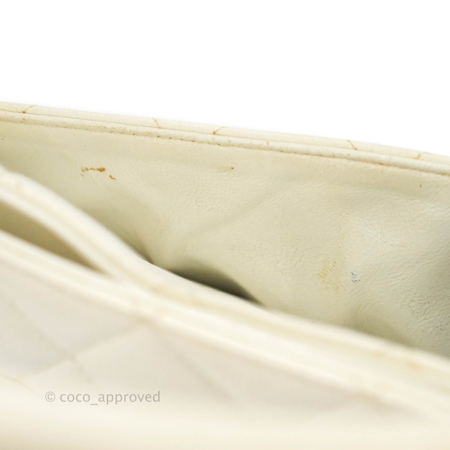 Chanel Vintage Medallion CC White Caviar Tote Bag Gold Hardware