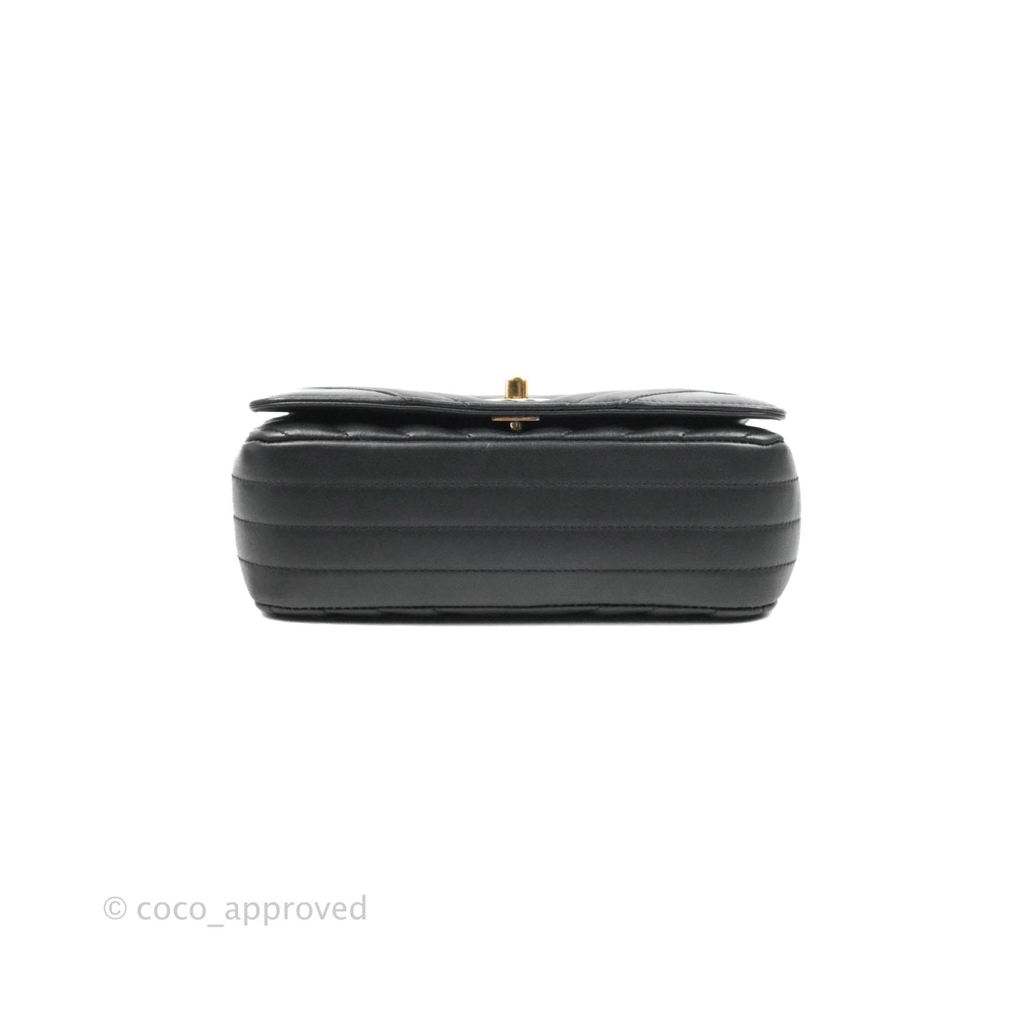 Chanel Small Statement Chevron Flap Bag Black Gold Hardware