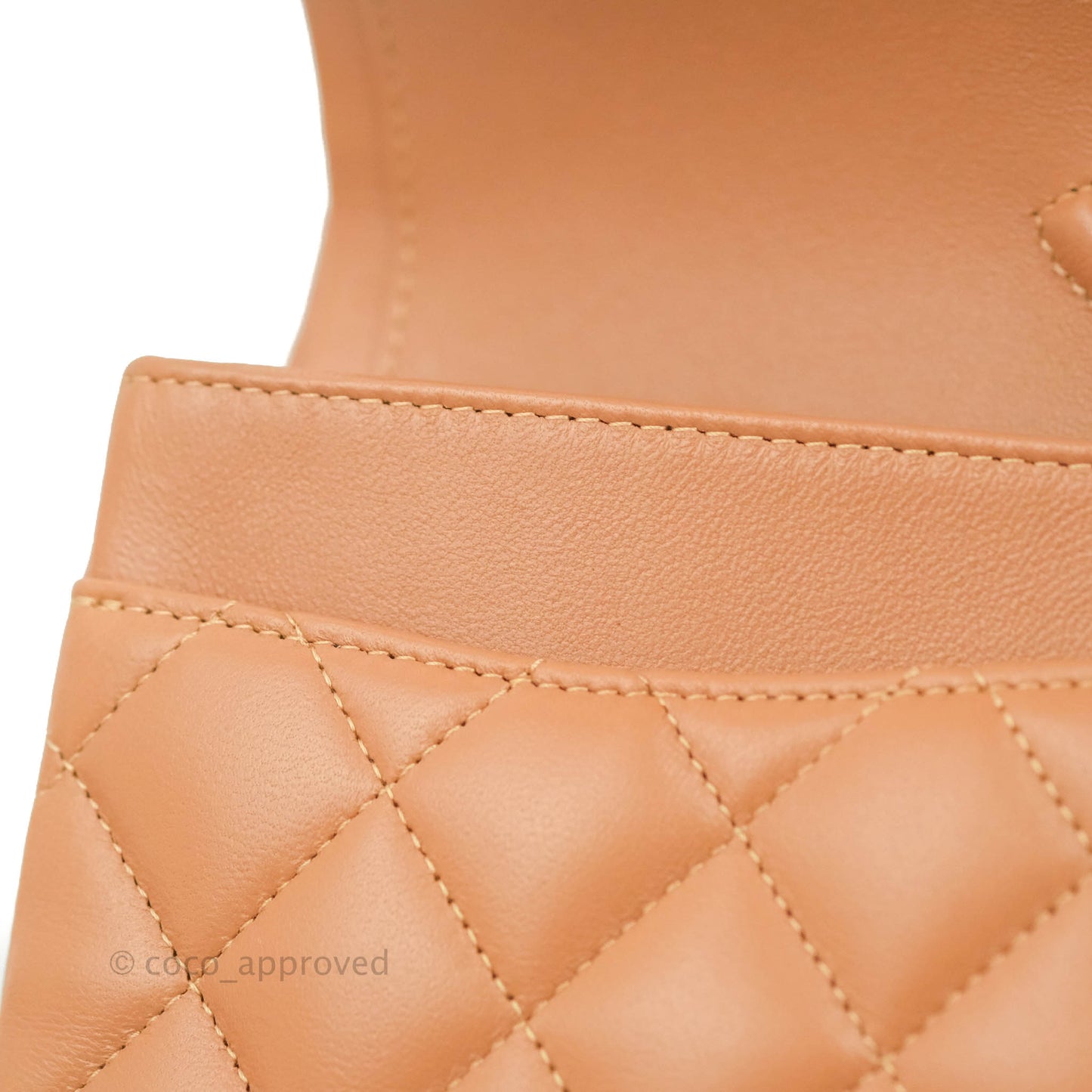 Chanel Classic Small S/M Flap Dark Beige Caramel Lambskin Gold Hardware 22S