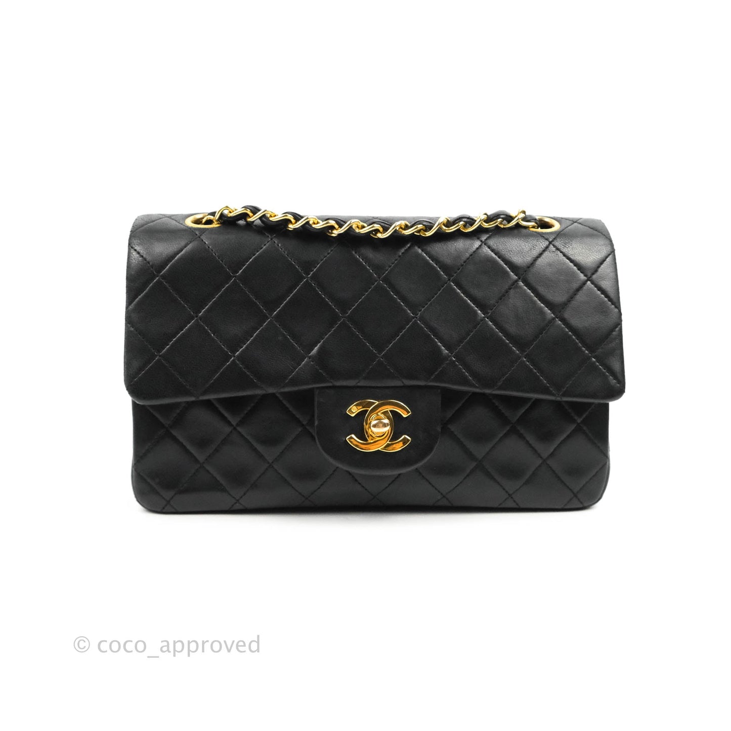 Chanel Classic Vintage Small Flap Black Lambskin 24K Gold Hardware