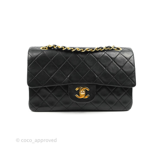 Chanel Classic Vintage Small Flap Black Lambskin 24K Gold Hardware