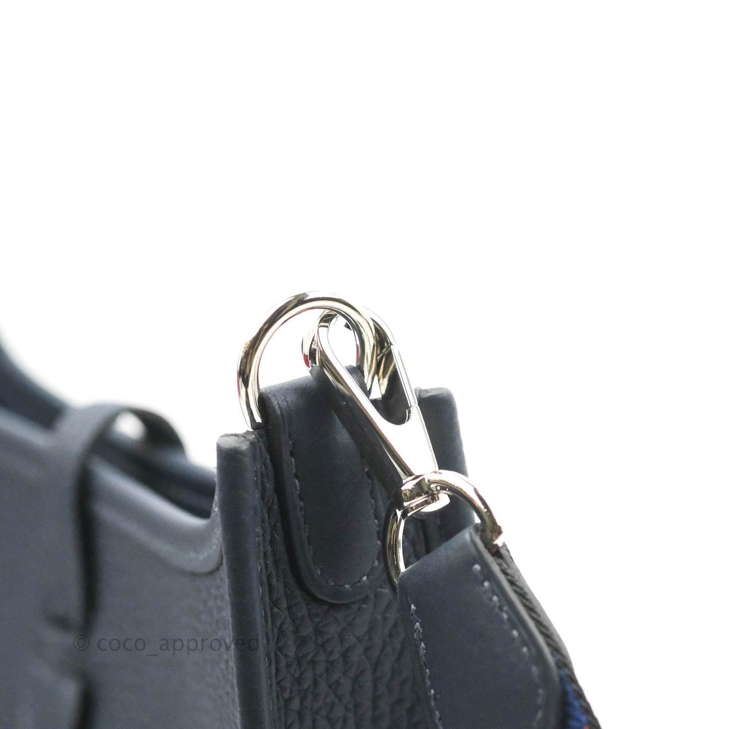 Hermès Clemence Mini Evelyne TPM Navy Palladium Hardware