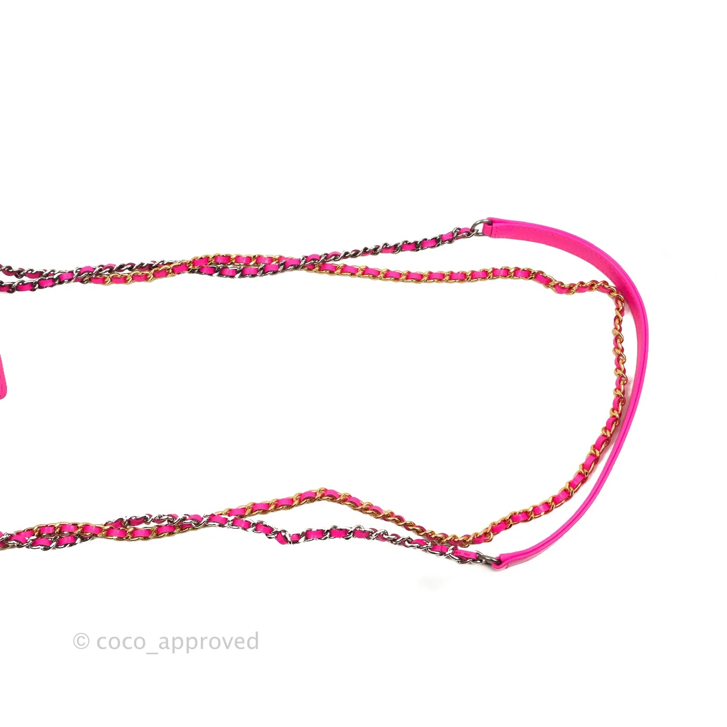 Chanel Gabrielle Clutch With Chain Goatskin Neo Pink Mixed Hardware