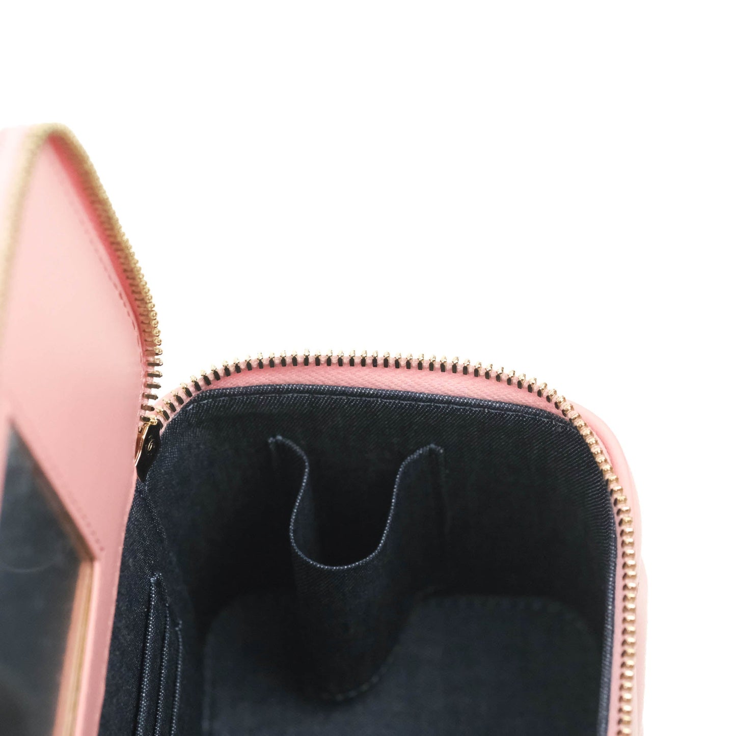 Chanel Resin Elegant Chain Vanity Case Pink Lambskin Gold Hardware