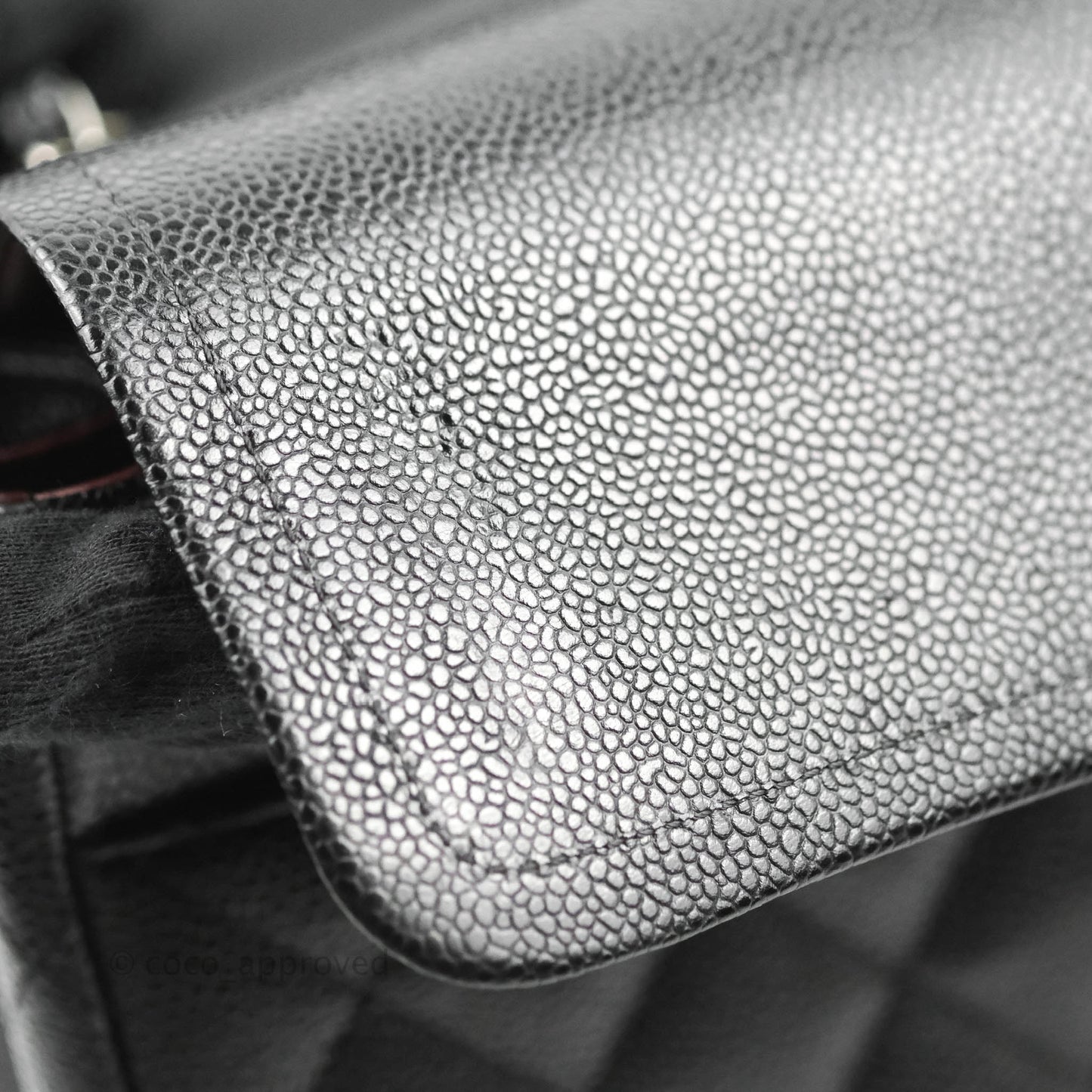 Chanel Quilted Maxi Double Flap Black Caviar Silver Hardware