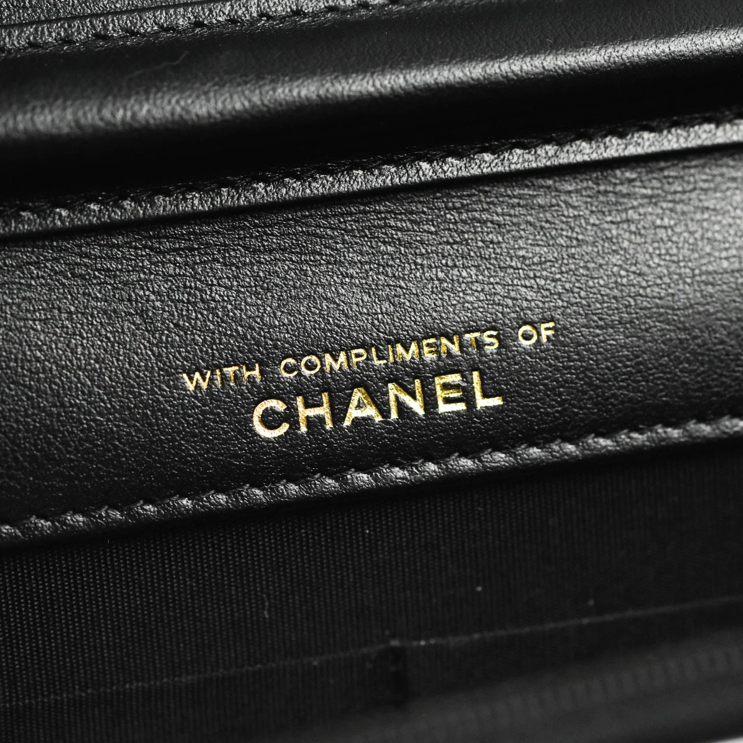Chanel Quilted Wallet on Chain WOC Stitching Black Lambskin Gold Hardware