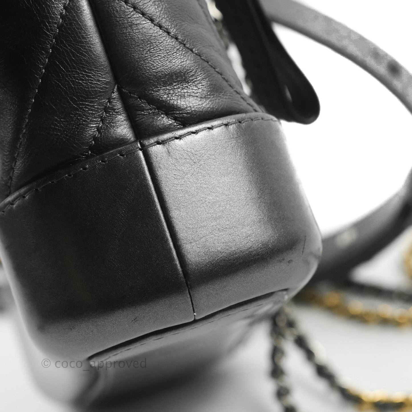 Chanel Chevron Small Gabrielle Hobo Iridescent Dark Grey Calfskin Mixed Hardware
