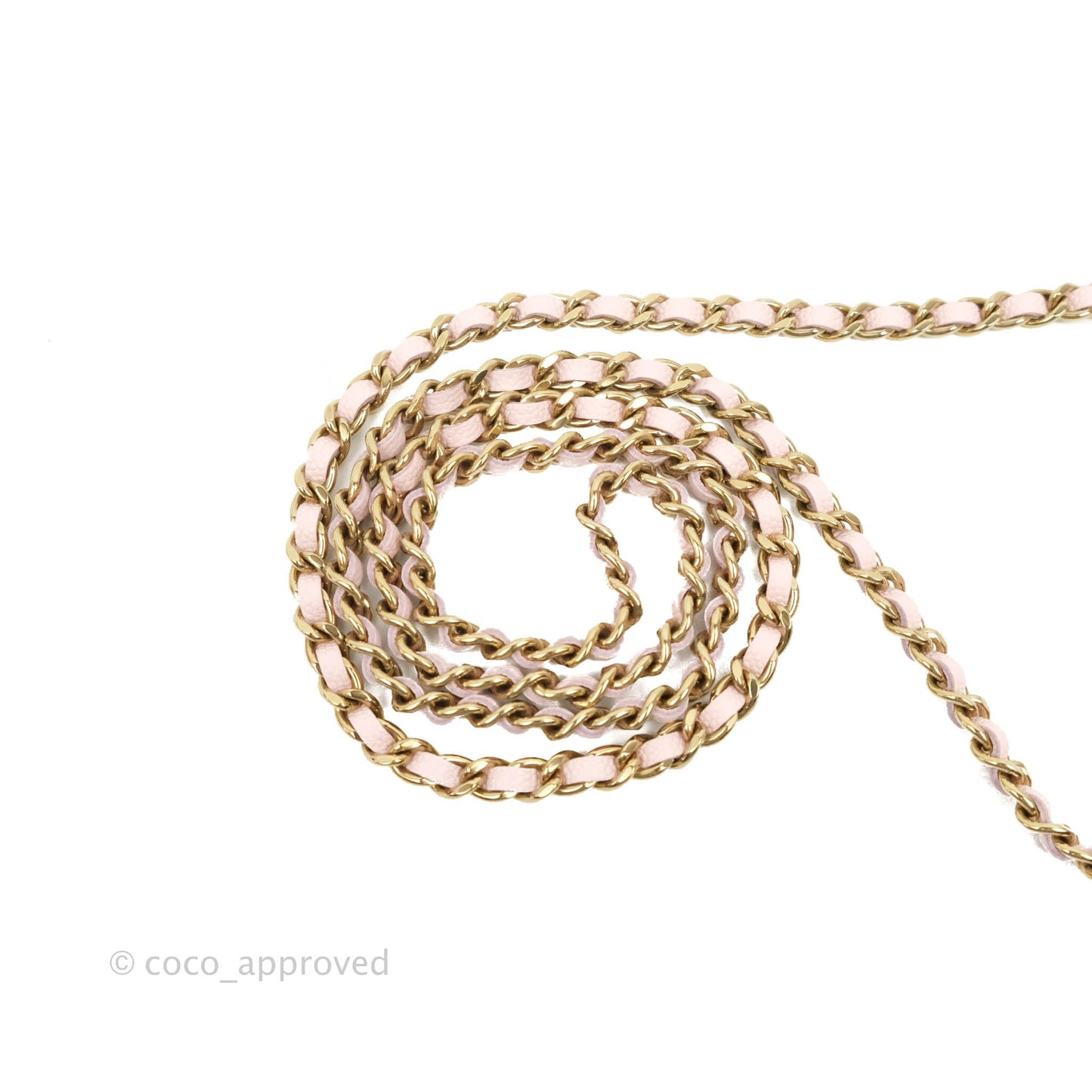 Chanel Mini Wallet With Chain Light Pink Caviar Gold Hardware