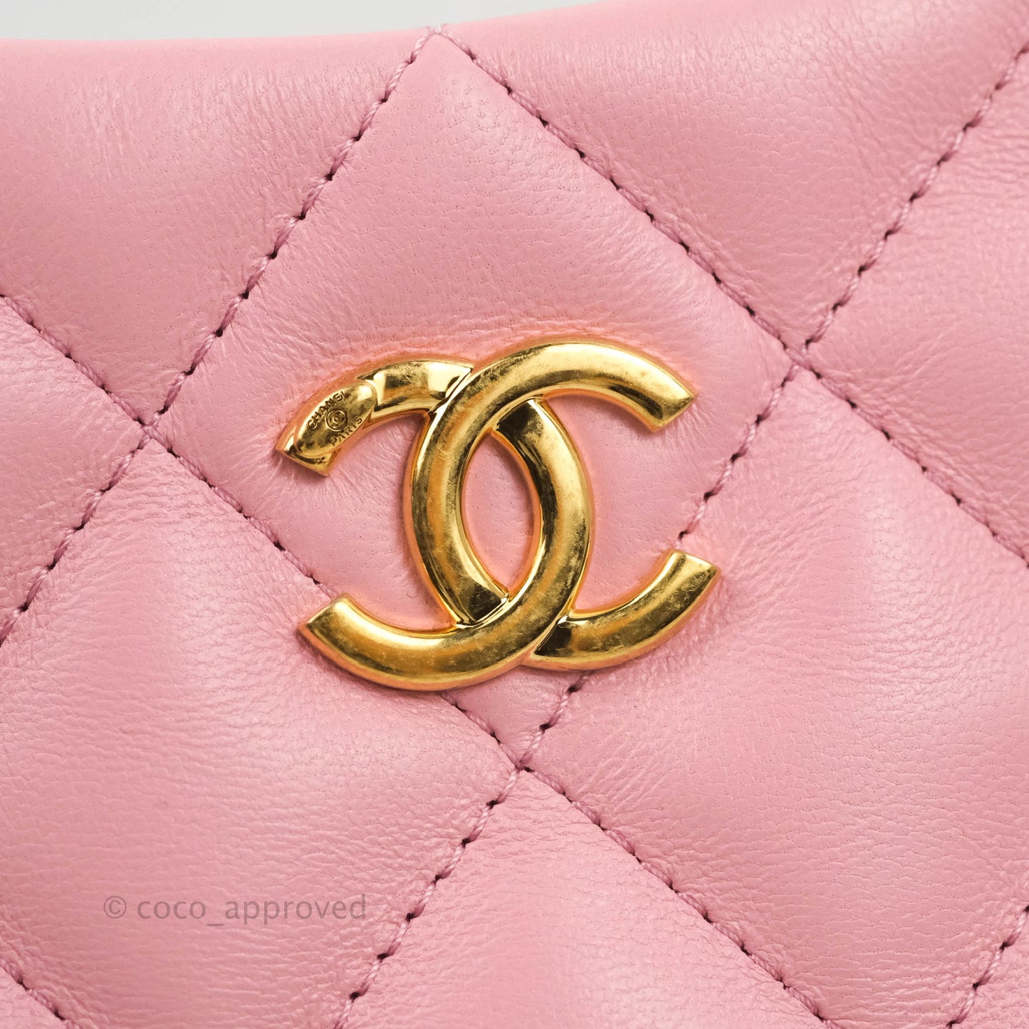 Chanel Quilted CC Chain Hobo Bag Pink Lambskin Aged Gold Hardware