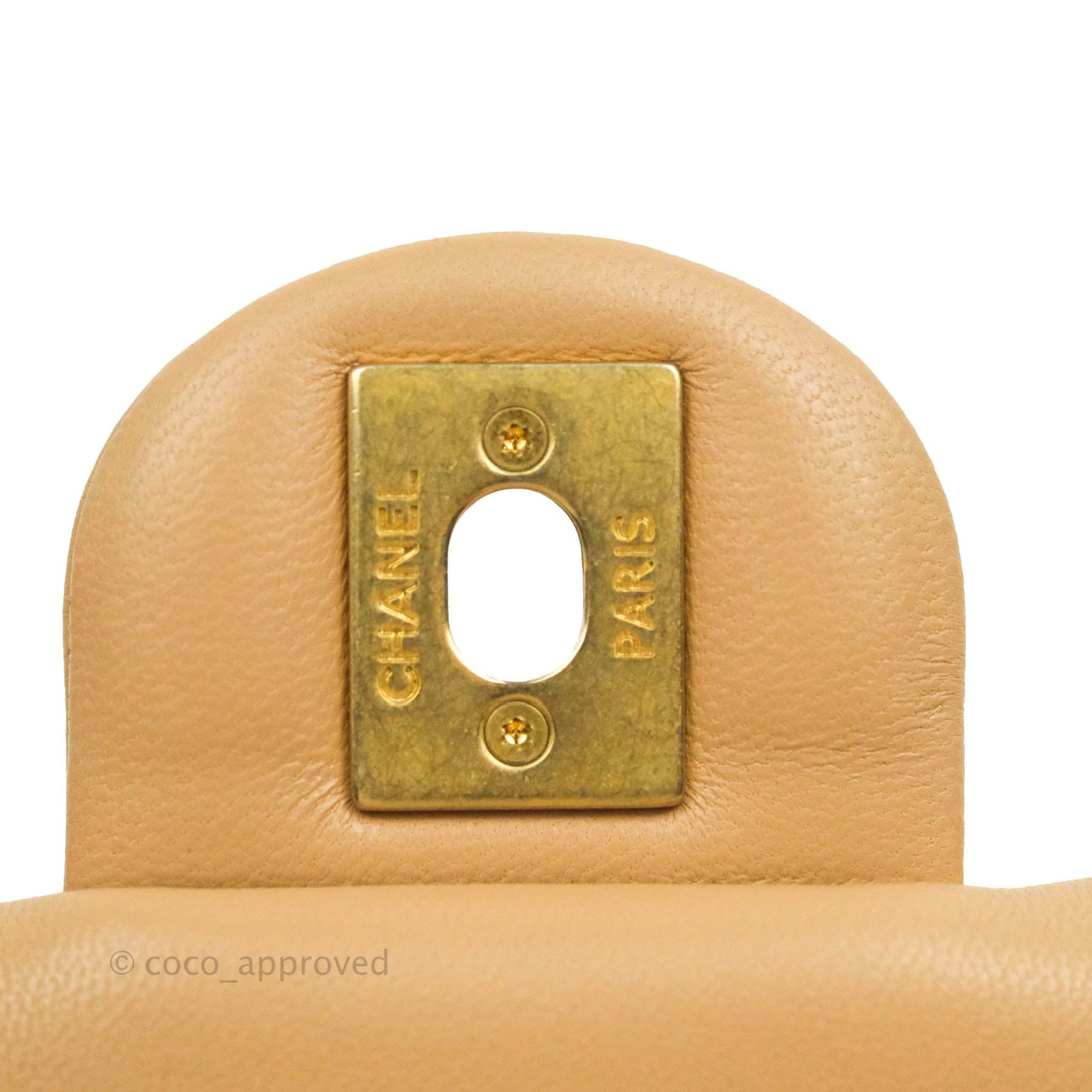 Chanel A Real Catch Quilted Flap Bag Beige Aged Gold Hardware