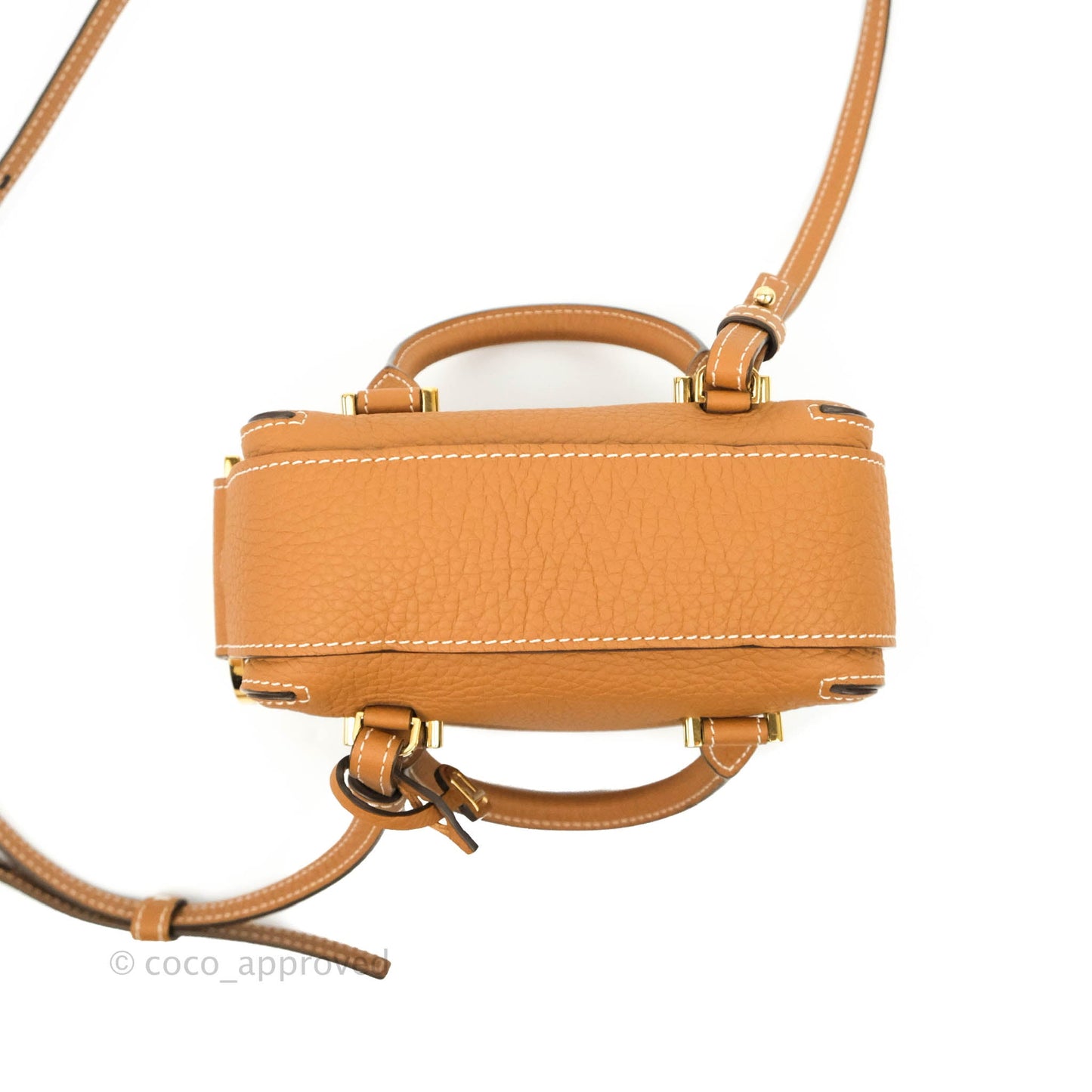 Delvaux Nano Cool Box in Taurillon Soft Grained Calfskin Vegetal Ivory Gold Hardware