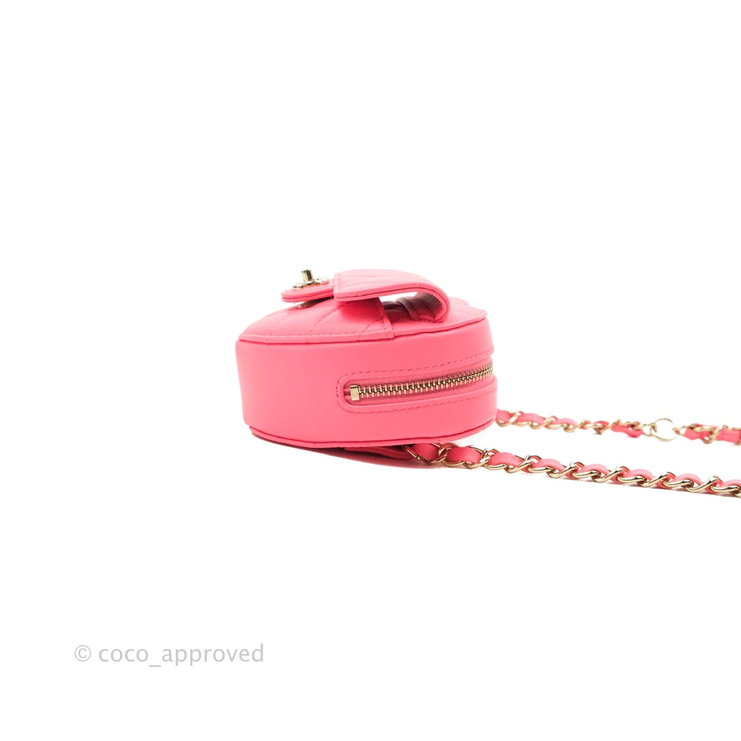 Chanel Mini Heart Belt Bag Pink Lambskin Gold Hardware 22S