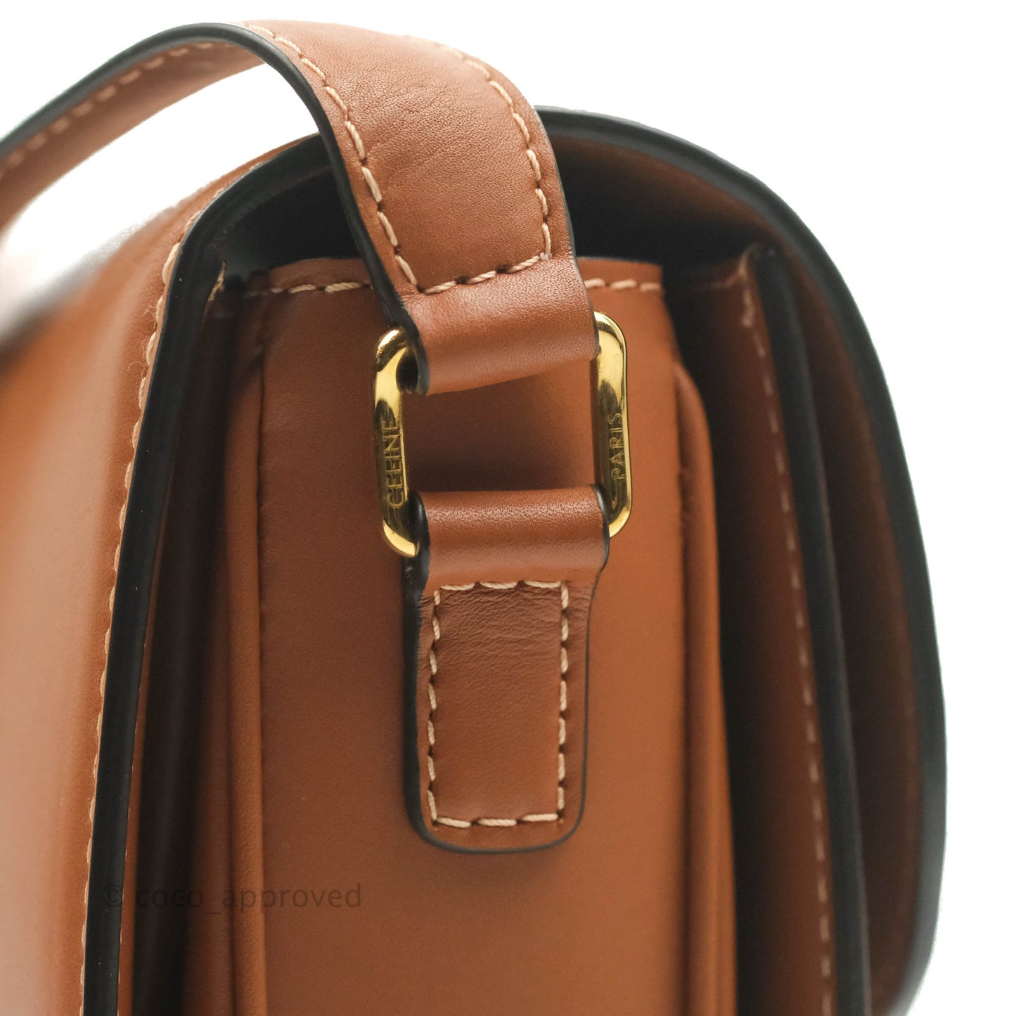 Celine Medium Triomphe Bag Tan Shiny Calfskin