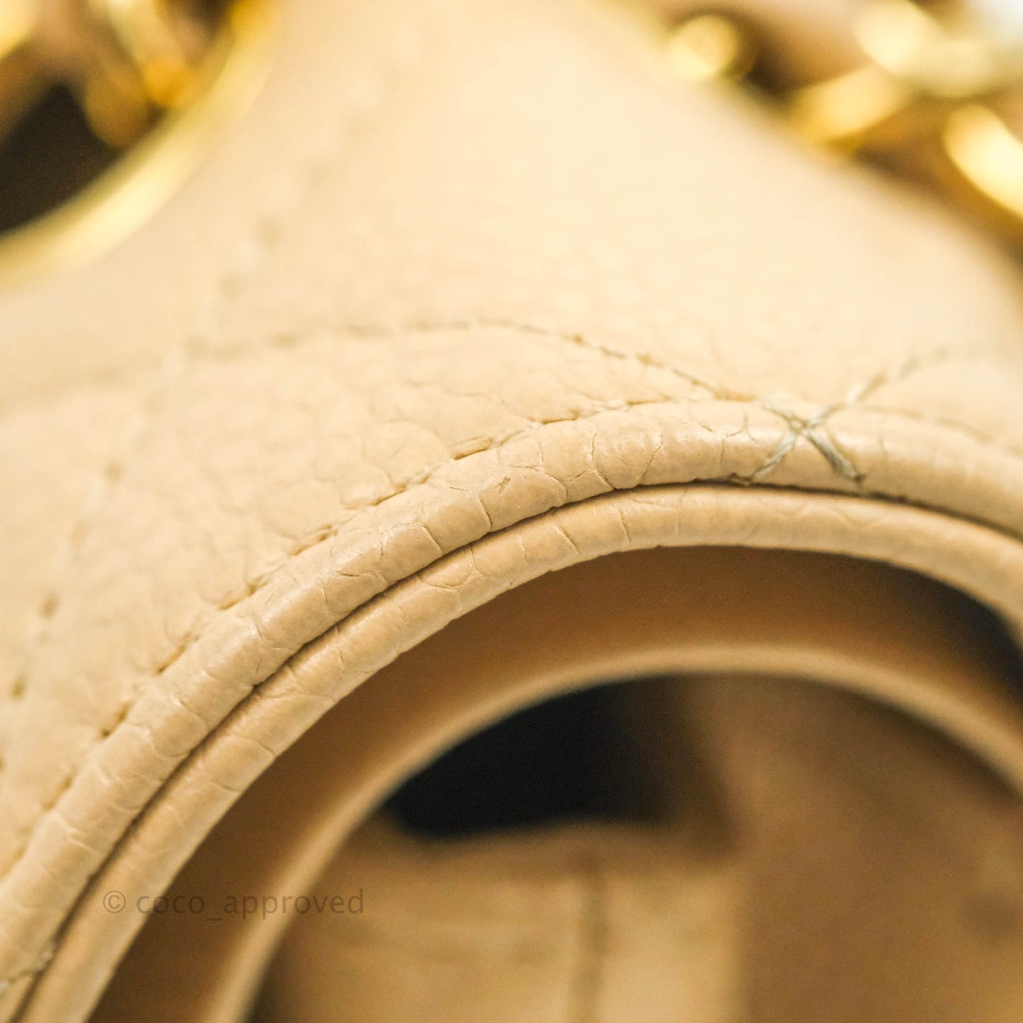 Chanel Classic M/L Medium Flap Quilted Beige Caviar Gold Hardware