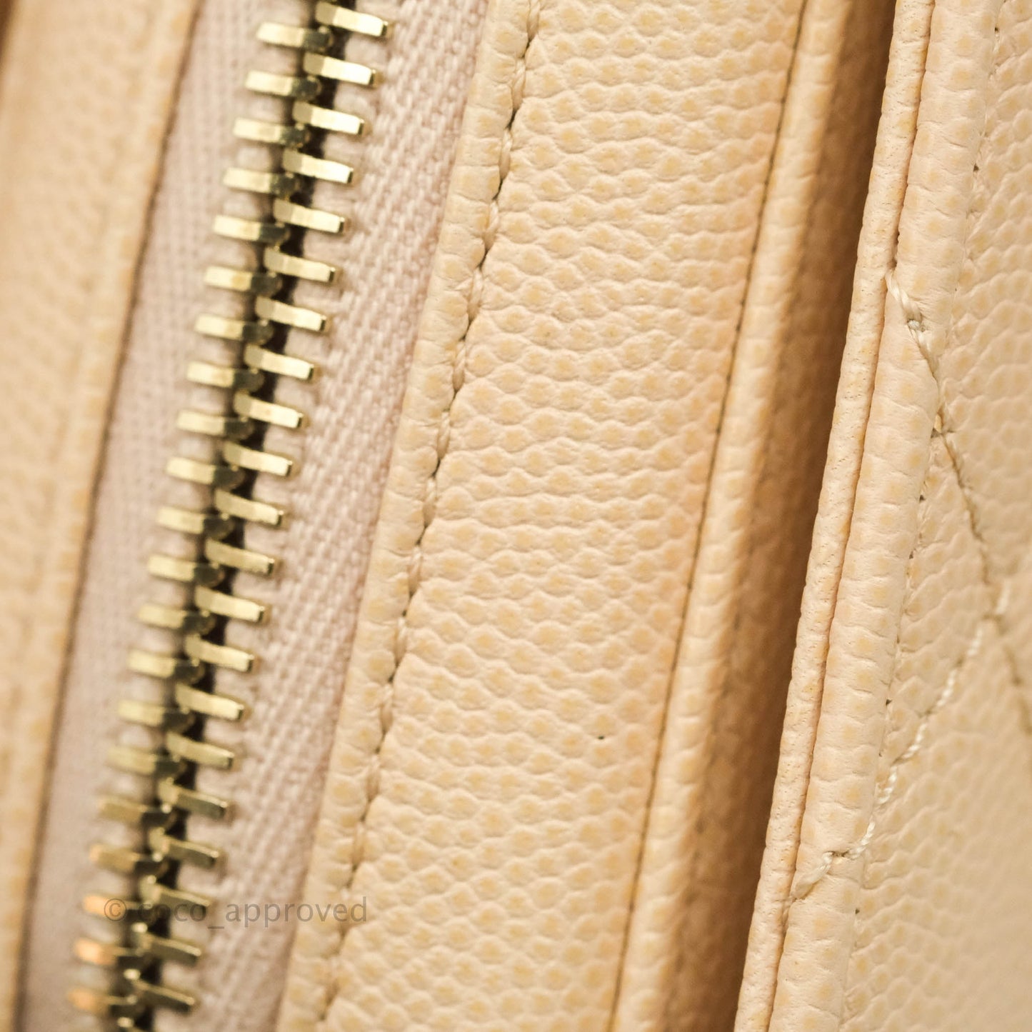 Chanel Quilted Small Like The Wallet Flap Light Beige Caviar Light Gold Hardware 22C
