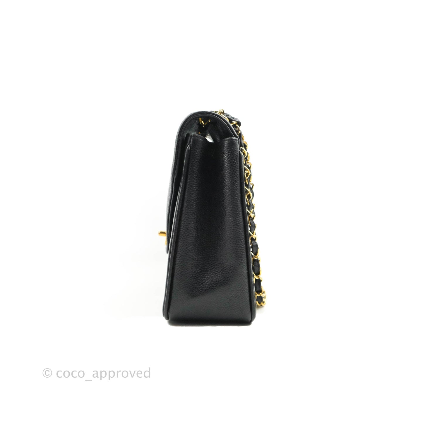 Chanel Vintage Chevron Envelope Flap Bag Black Caviar 24K Gold Hardware