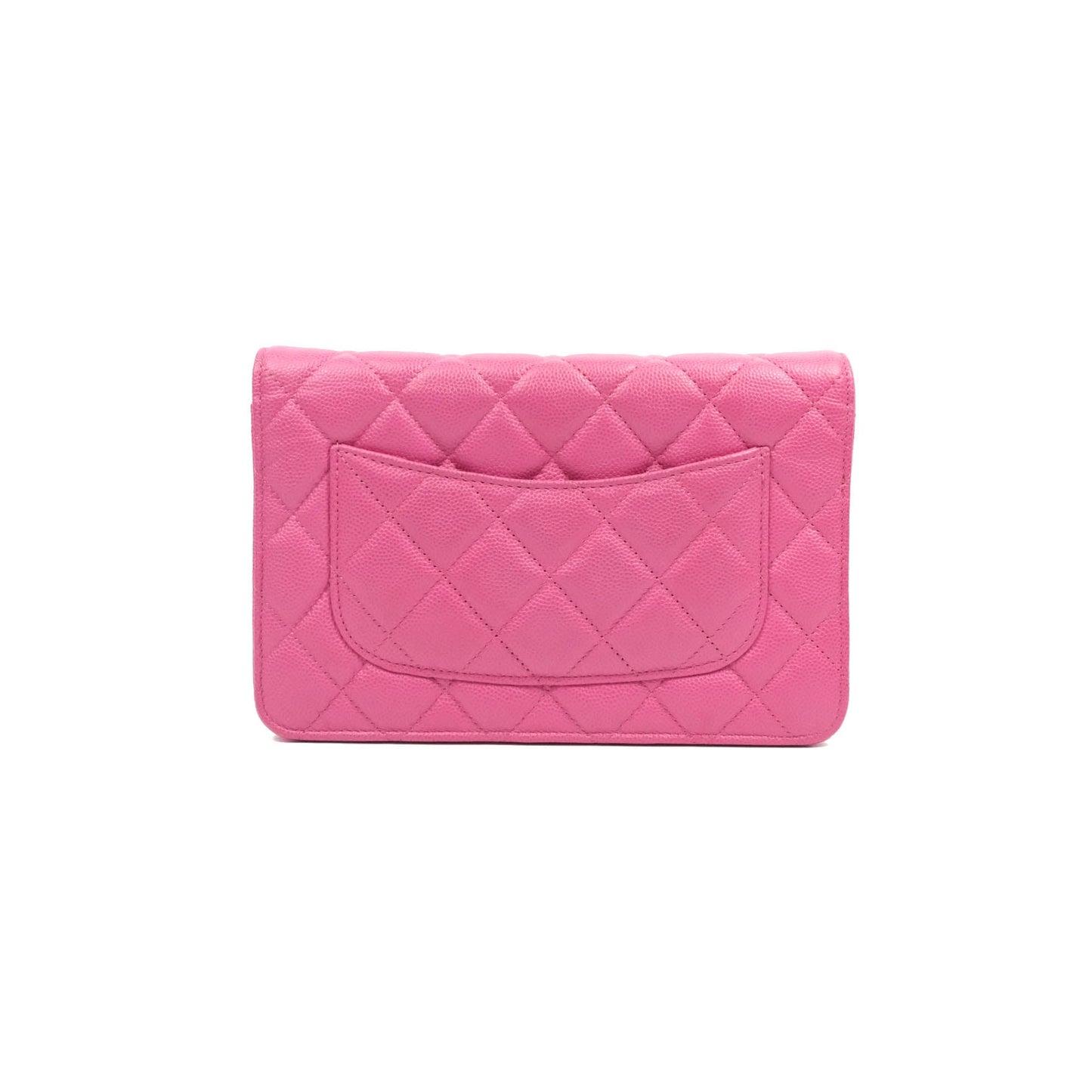 Chanel Quilted Wallet on Chain WOC Pink Caviar Gold Hardware
