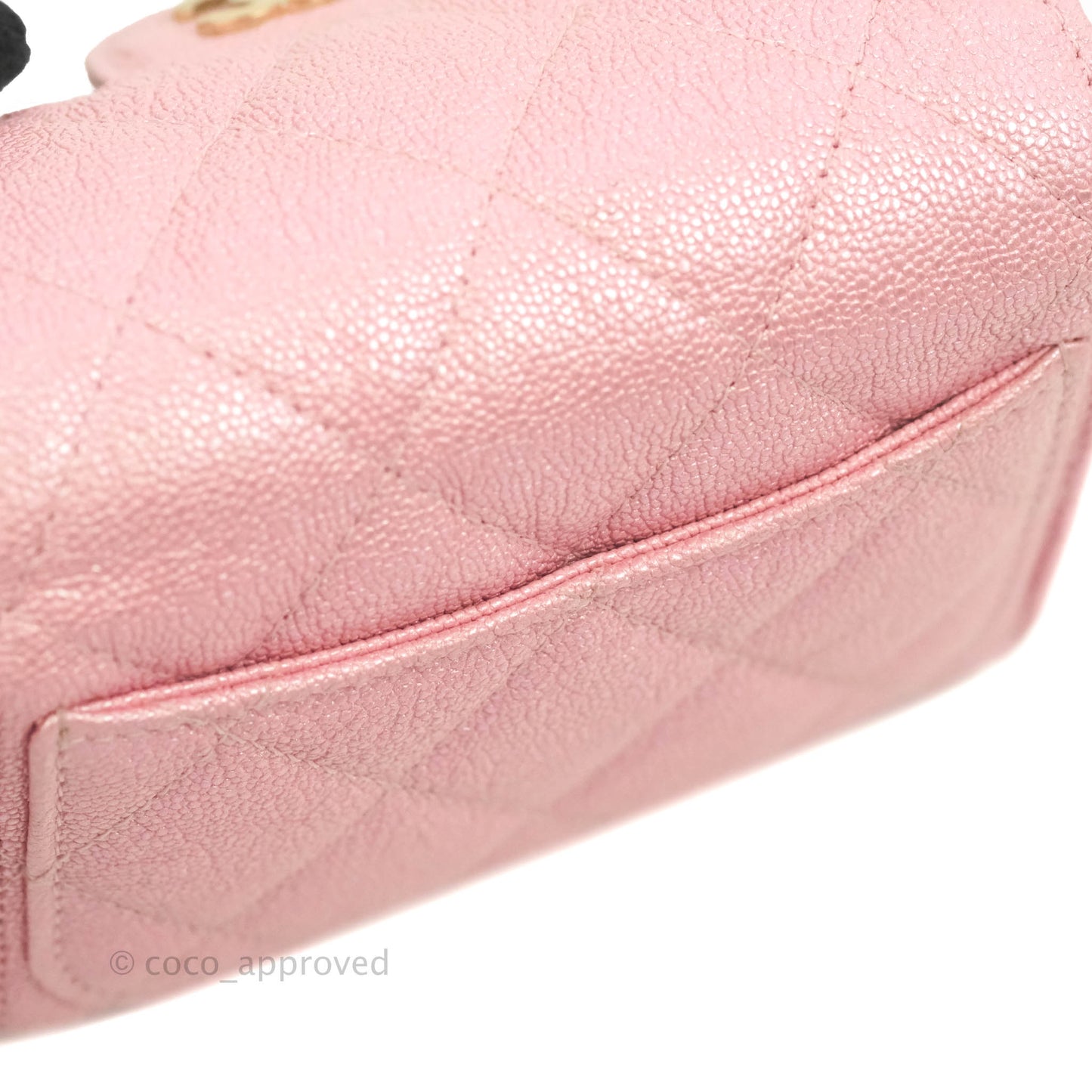 Chanel Mini Wallet With Chain Iridescent Pink Caviar Gold Hardware 19S