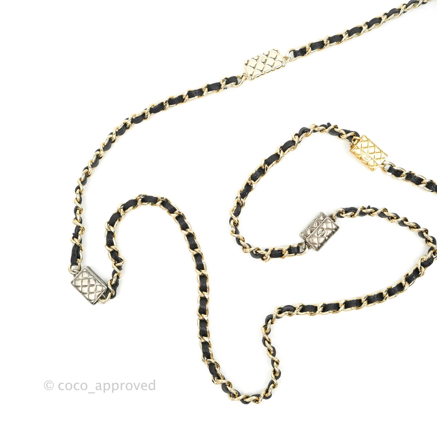 Chanel Quilted WOC Black Caviar Gold Hardware With Charms