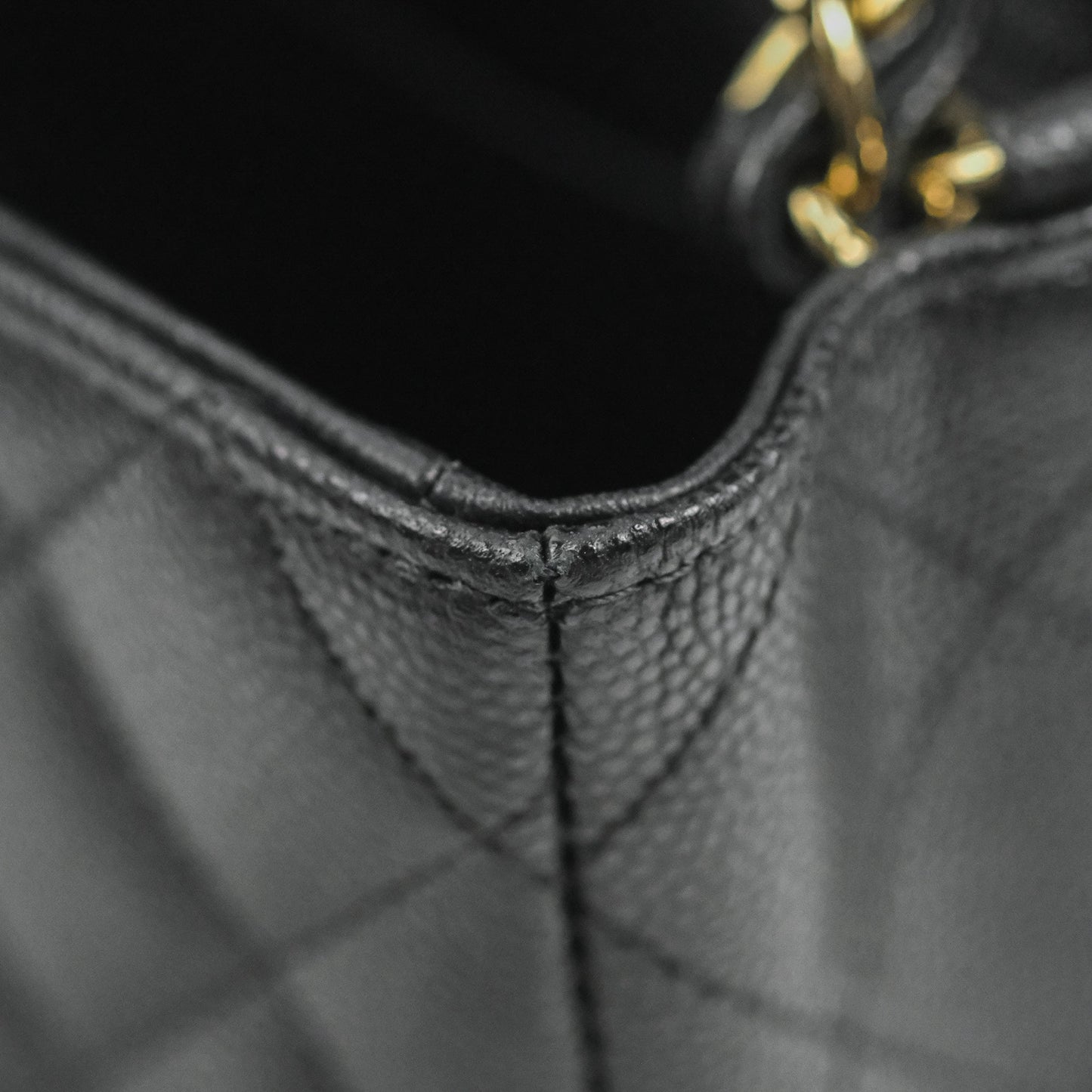Chanel Quilted Mini Rectangular Flap Black Caviar Light Gold Hardware 17C