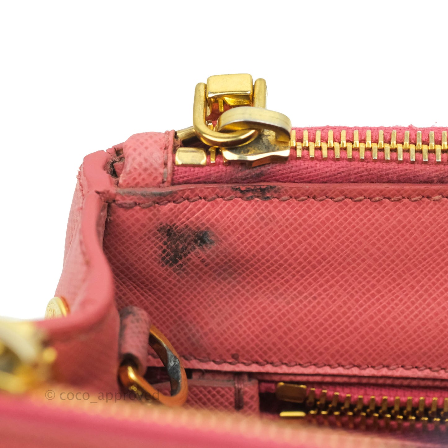 Prada Small Saffiano Lux Pink Tamaris Galleria Bag