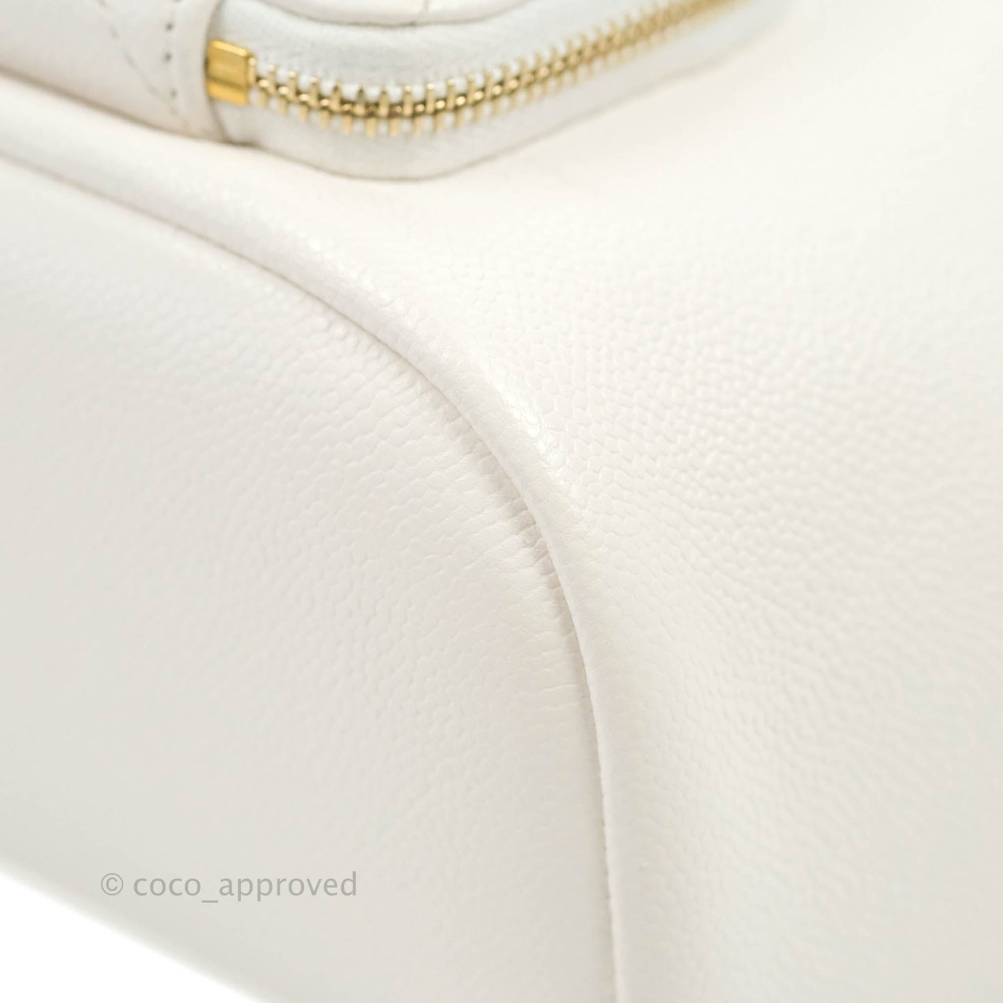 Chanel Business Affinity Drawstring Bucket Bag White Caviar Gold Hardware
