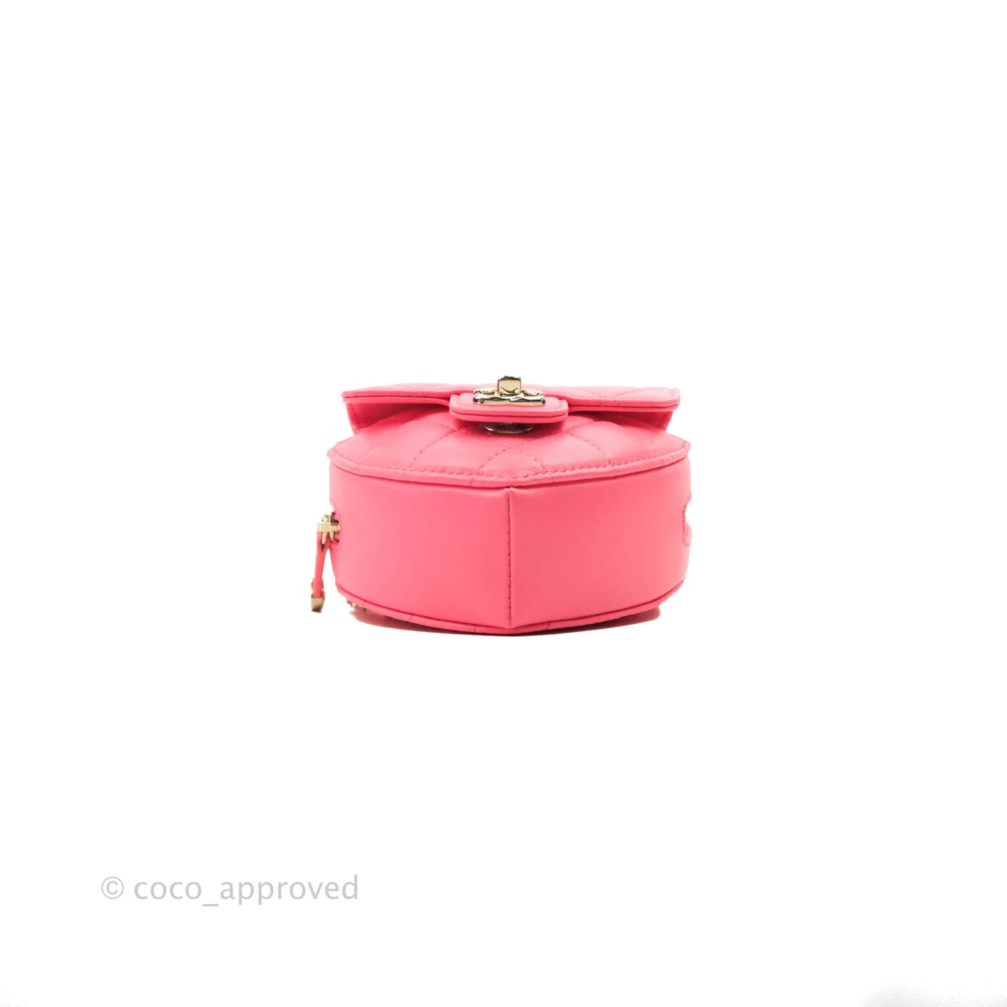 Chanel Mini Heart Belt Bag Pink Lambskin Gold Hardware 22S