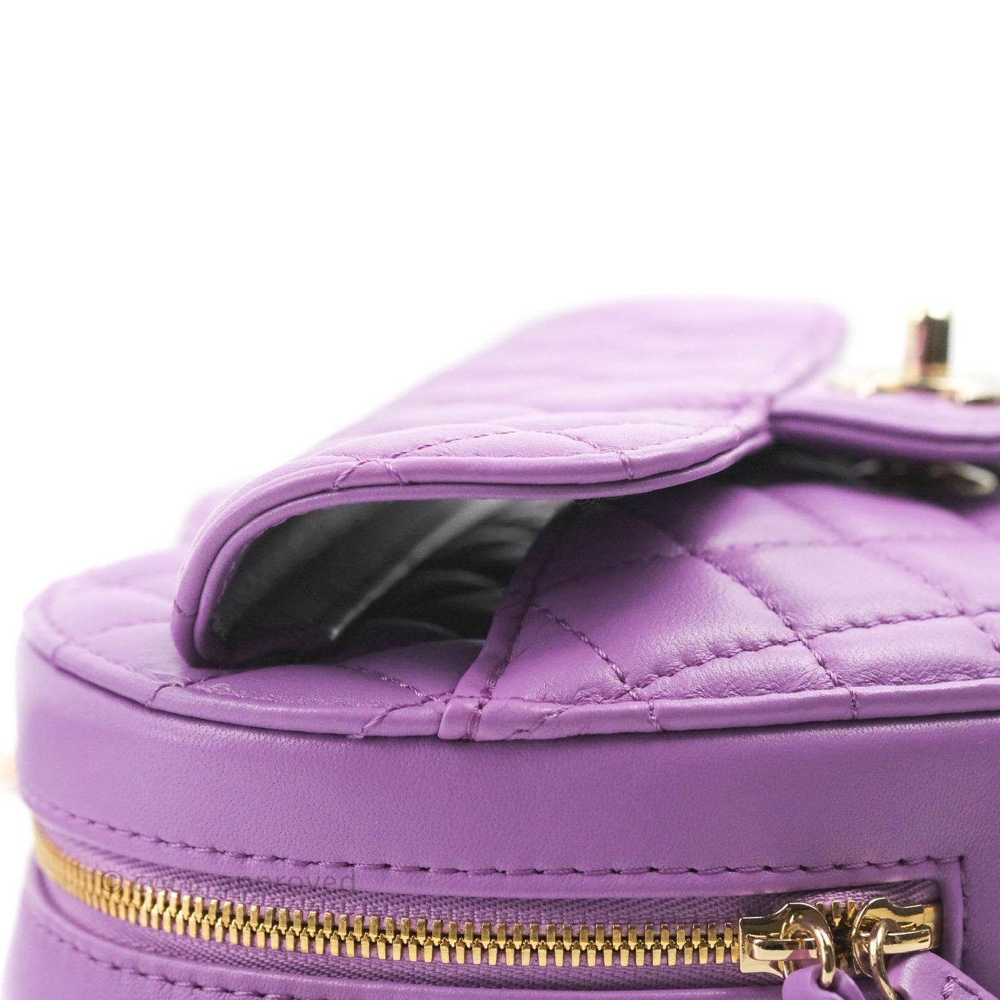 Chanel Large Heart Bag Purple Lambskin Gold Hardware 22S